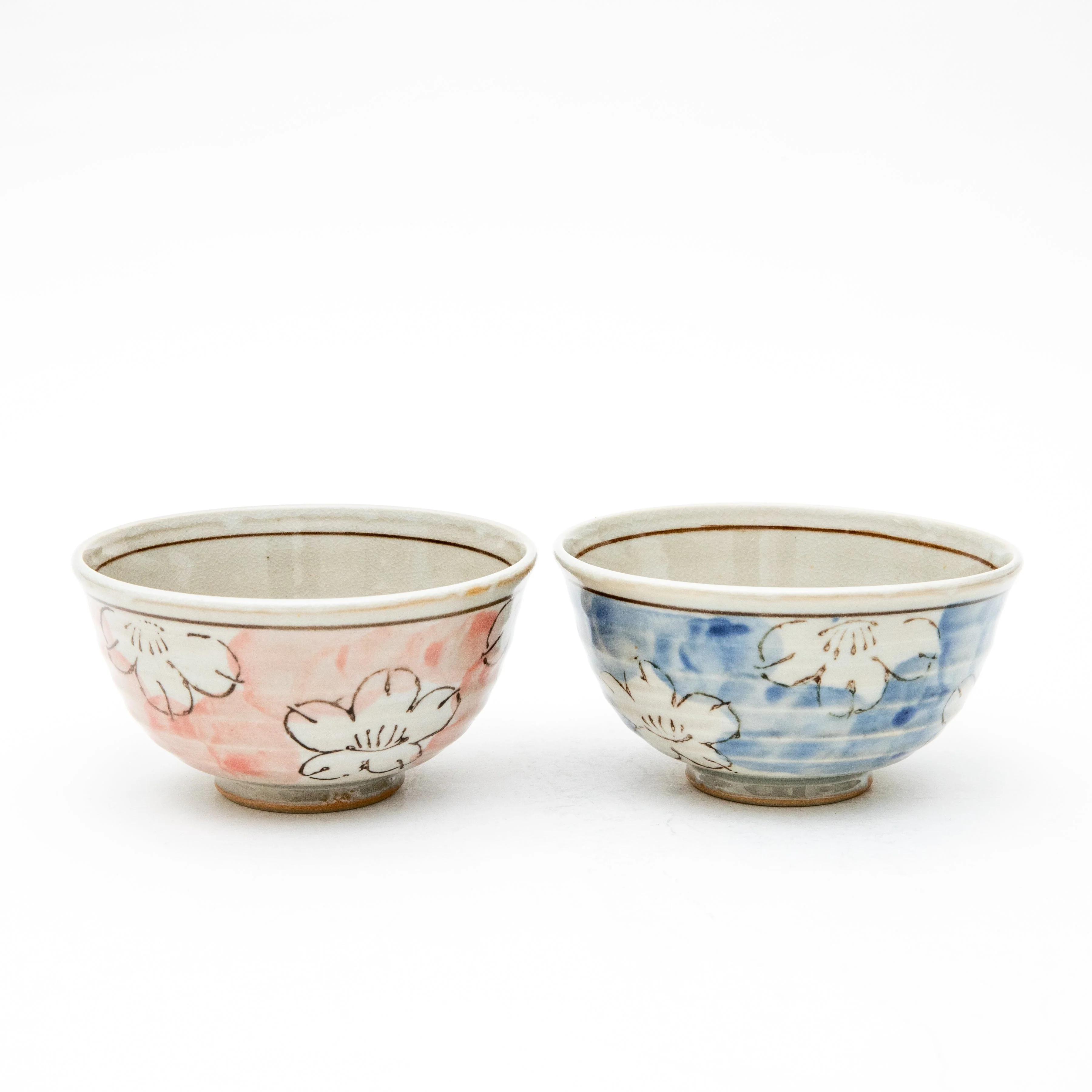 12.0cm Set of 2 Flowers For Gift In Box Ceramic Rice Bowls - Image 3