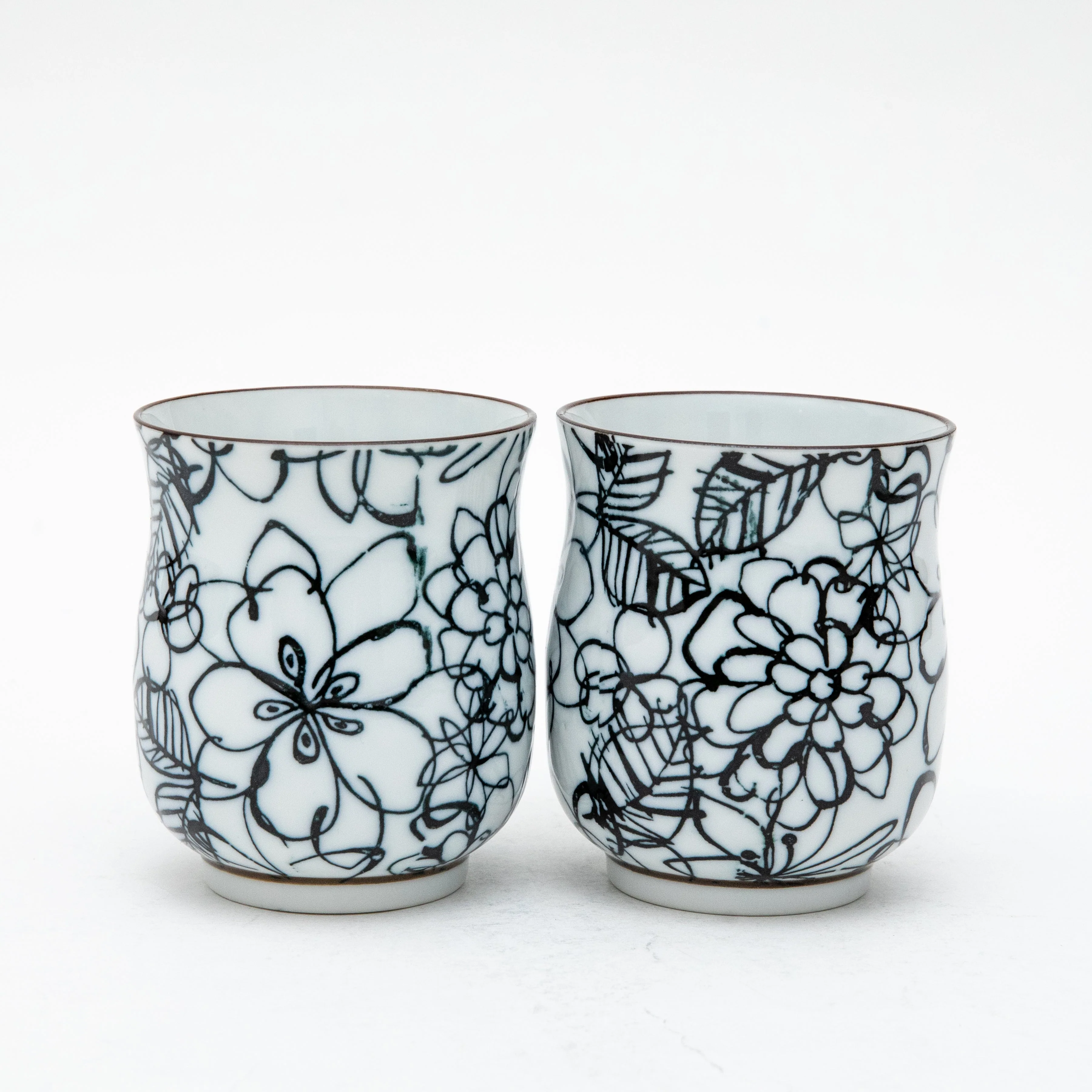 3pcs Flower Line Art For Gift In Box With Tea Strainer Porcelain Japanese Teapot & Teacups - Image 11