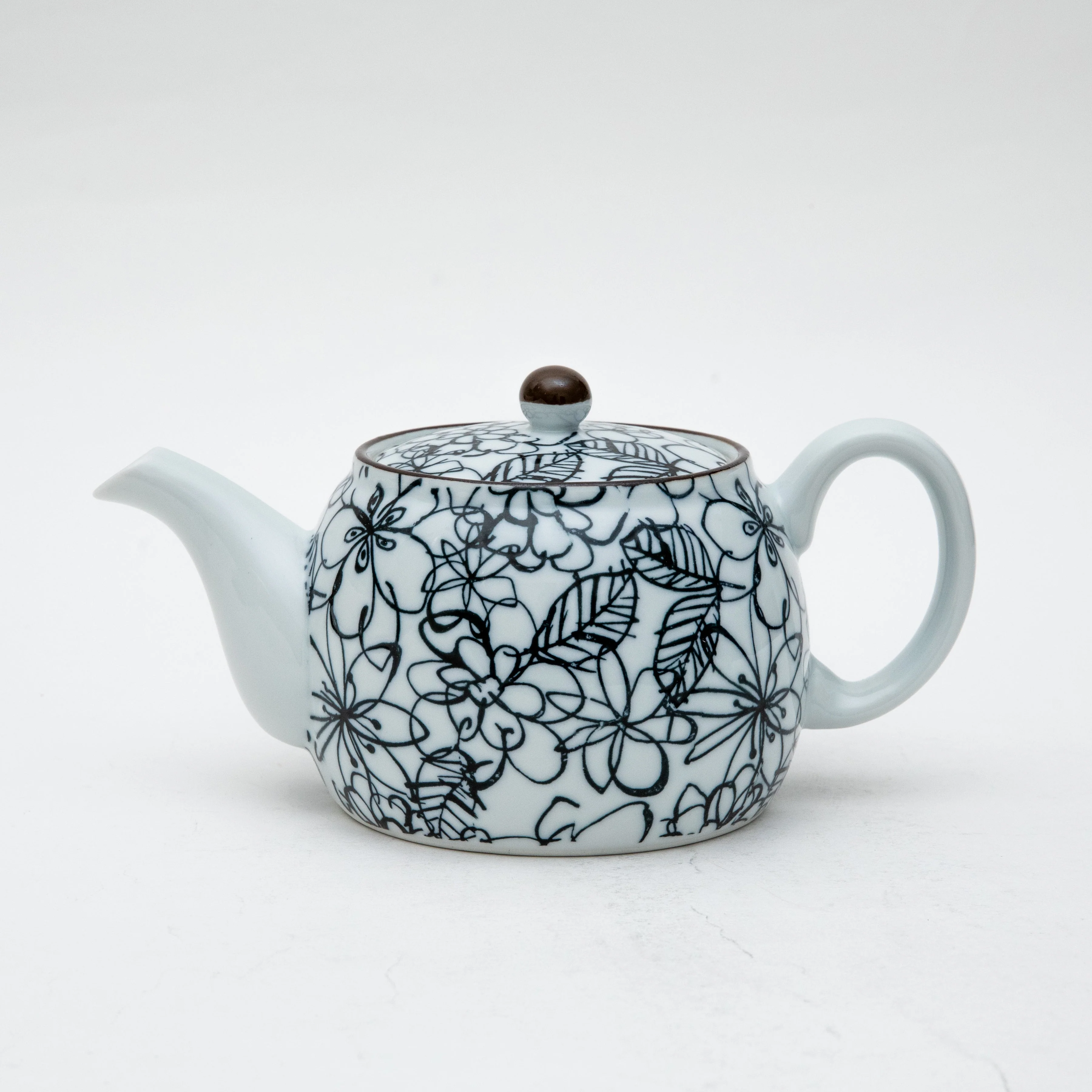 3pcs Flower Line Art For Gift In Box With Tea Strainer Porcelain Japanese Teapot & Teacups - Image 5