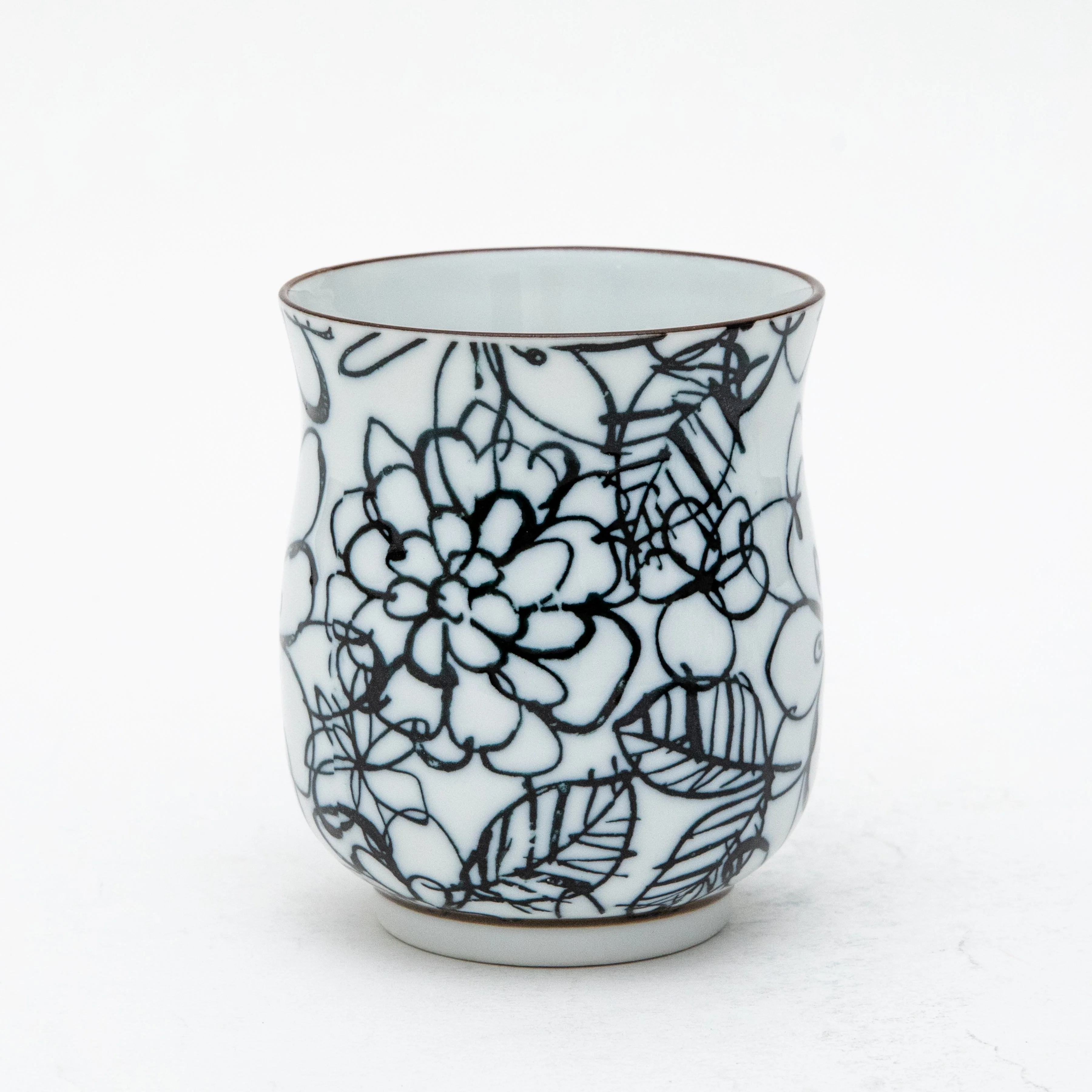 3pcs Flower Line Art For Gift In Box With Tea Strainer Porcelain Japanese Teapot & Teacups - Image 9