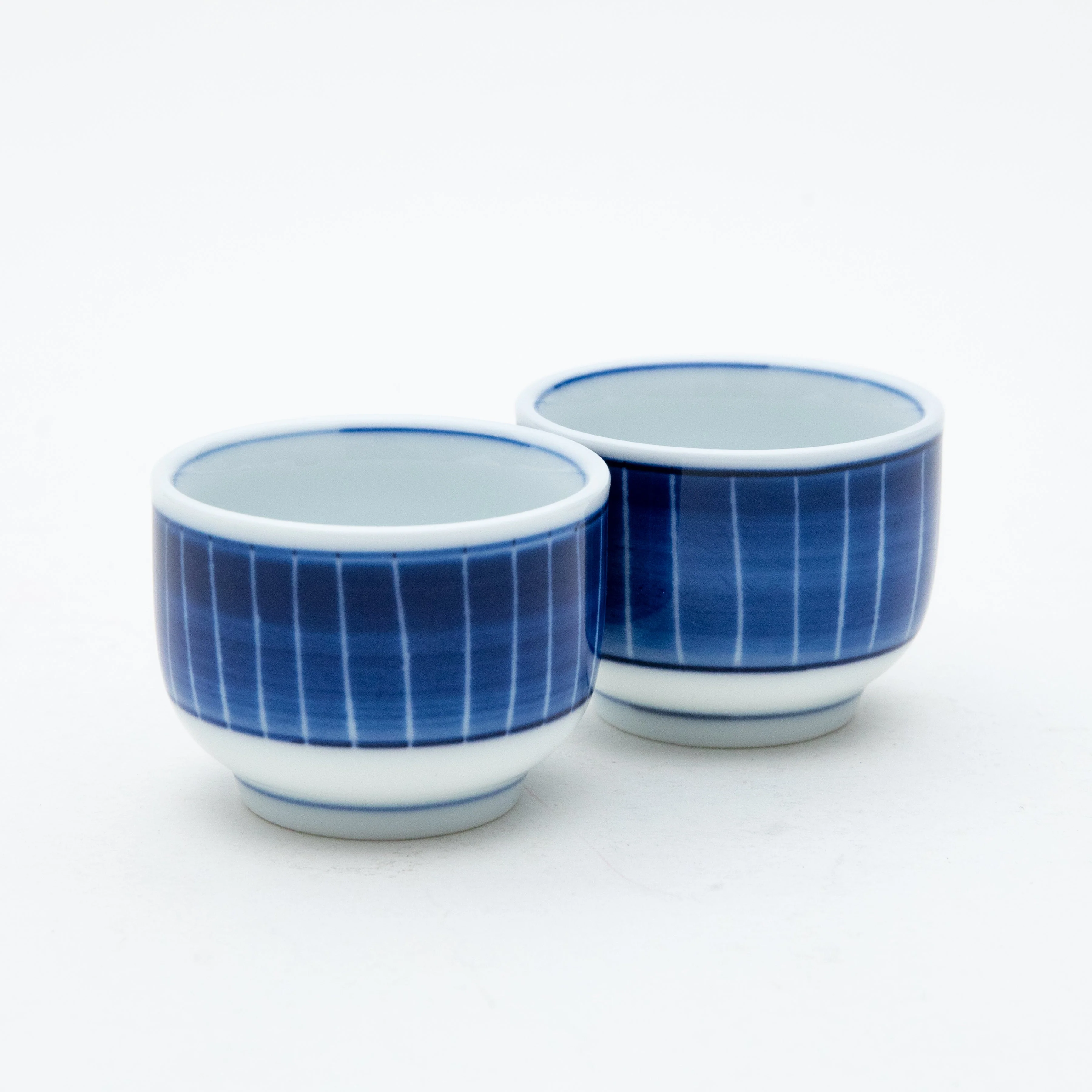3pcs Tokusa Stripes For Gift In Box Ceramic Tokkuri Sake Bottle & Cups - Image 4