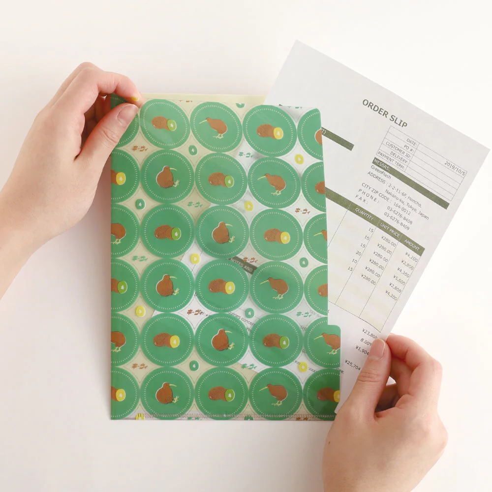 A5 Kiwi 3 Pockets File Folder - Image 3