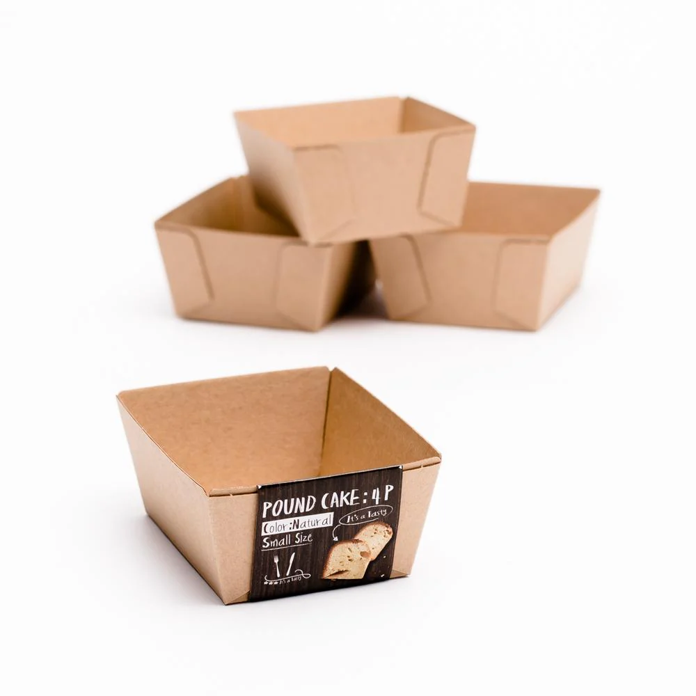 Baking Paper Molds S (Pound Cakes/Natural/8.5x6.5x4.5cm (4pcs)) - Image 6