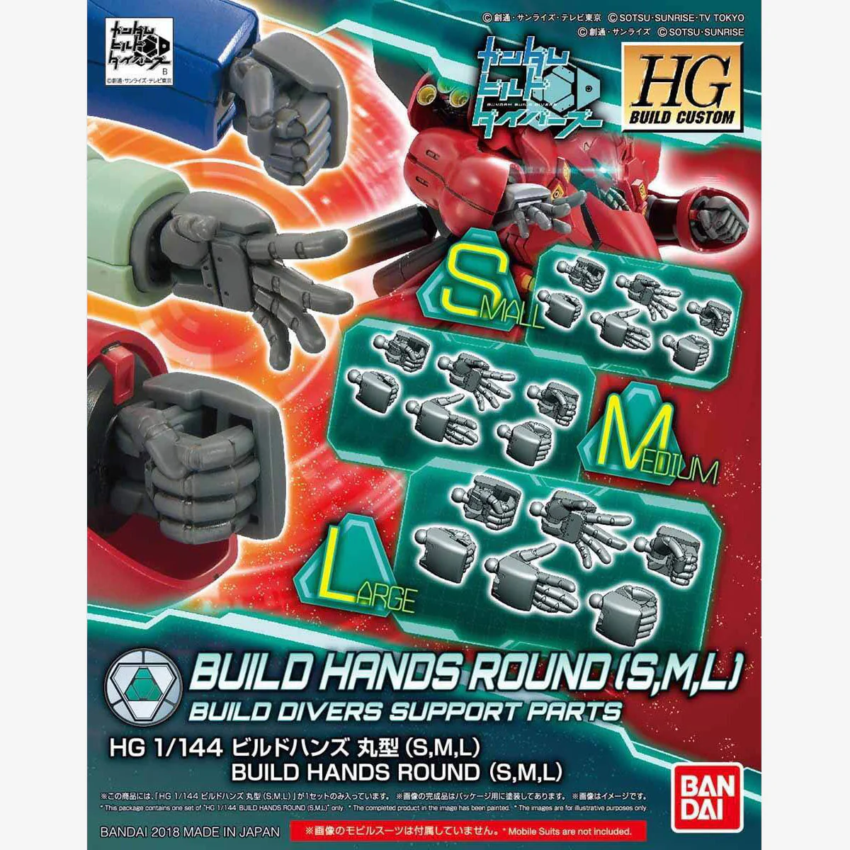 HG Build Custom 1/144 Build Hands Round (S,M,L) - Image 2