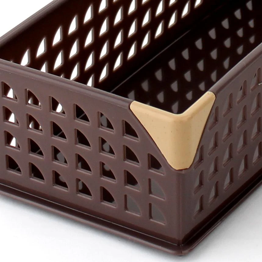 Brown Mesh Storage Bin Basket (24x10.5x7cm) - Image 2