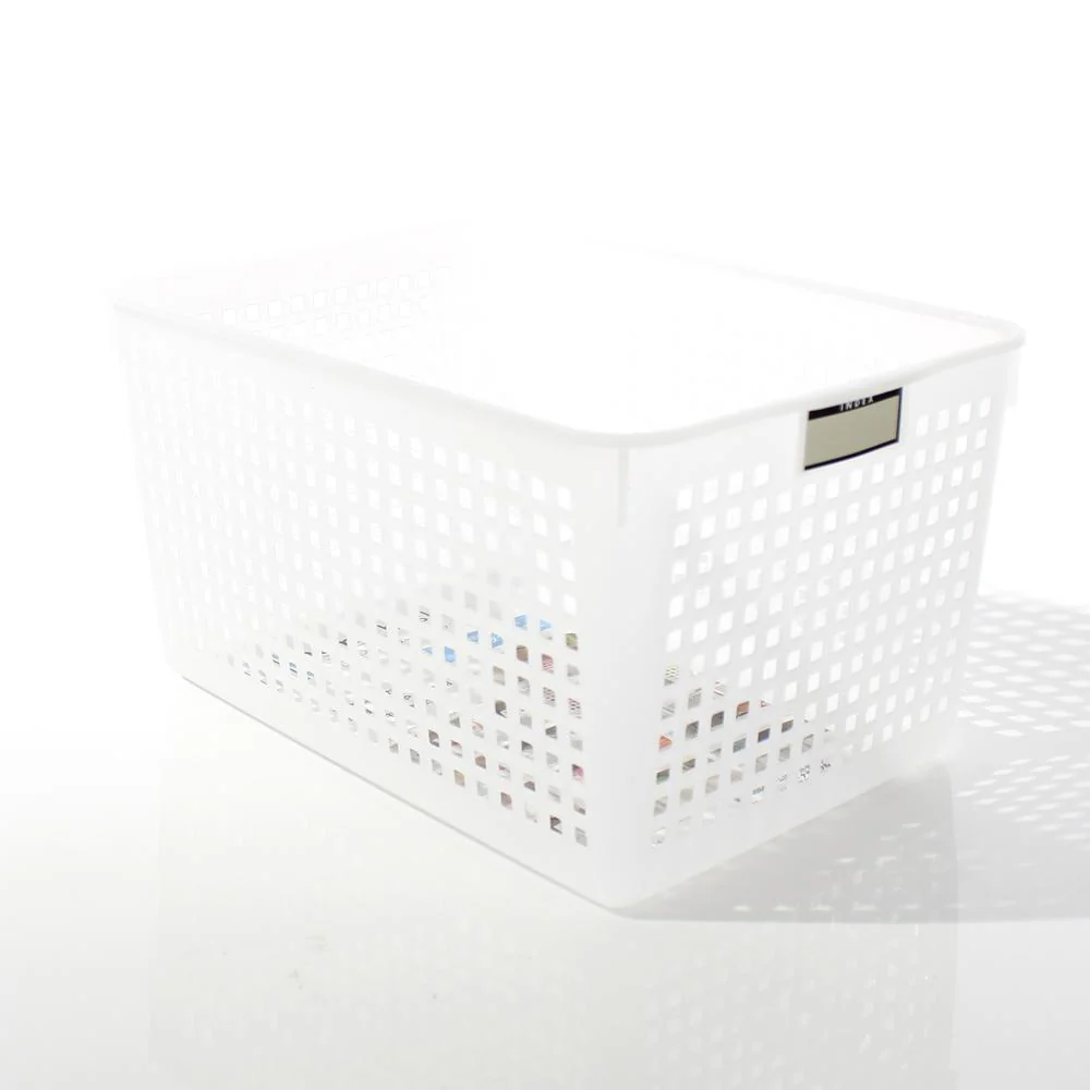White Deep Mesh Basket with Label - Image 2