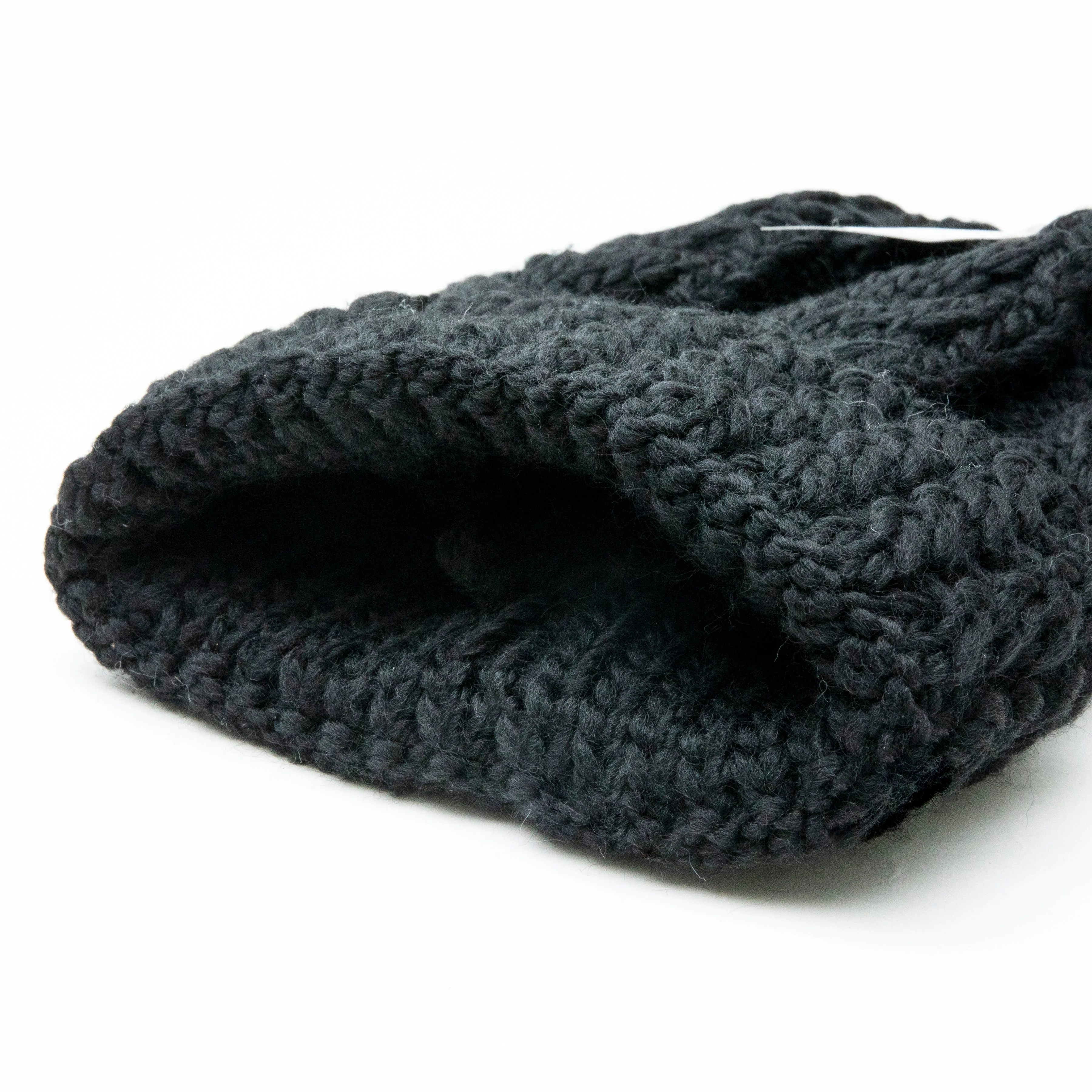 Crochet Black Beanie - Image 2