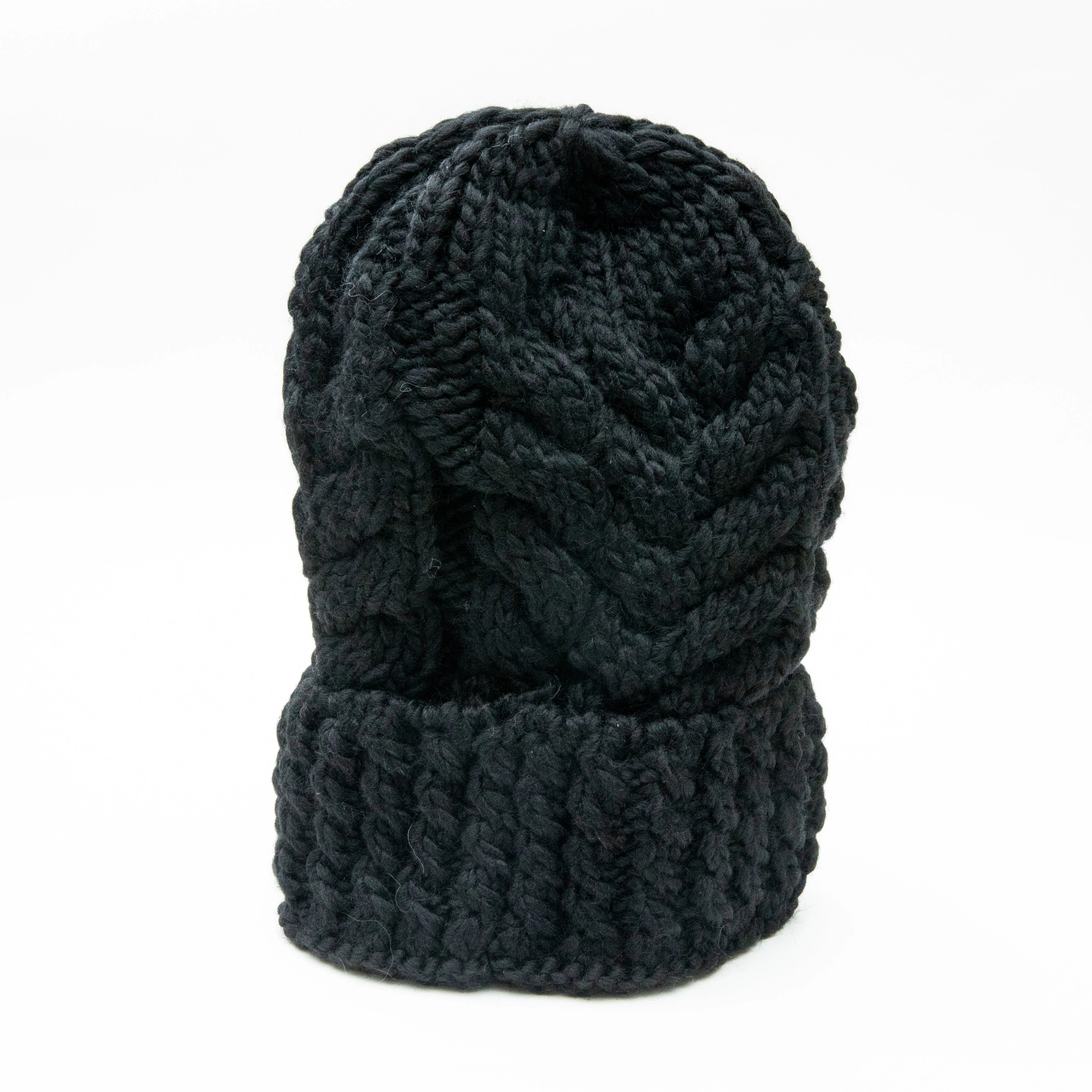 Crochet Black Beanie - Image 3