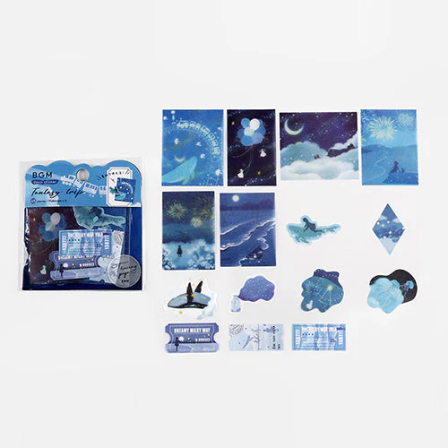 BGM 45pcs Fantasy Travel: Galaxy Tracing Paper Sticker Flakes BS-TF016 - Image 2