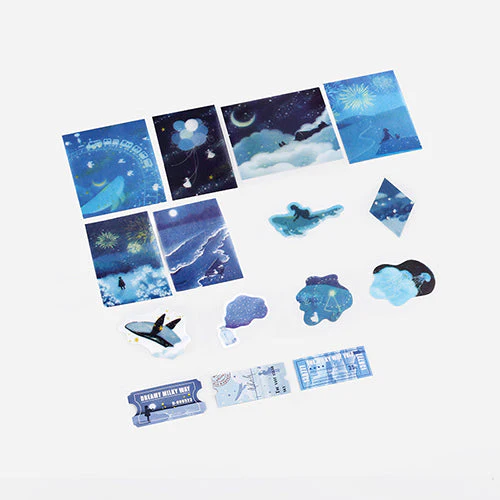 BGM 45pcs Fantasy Travel: Galaxy Tracing Paper Sticker Flakes BS-TF016 - Image 4