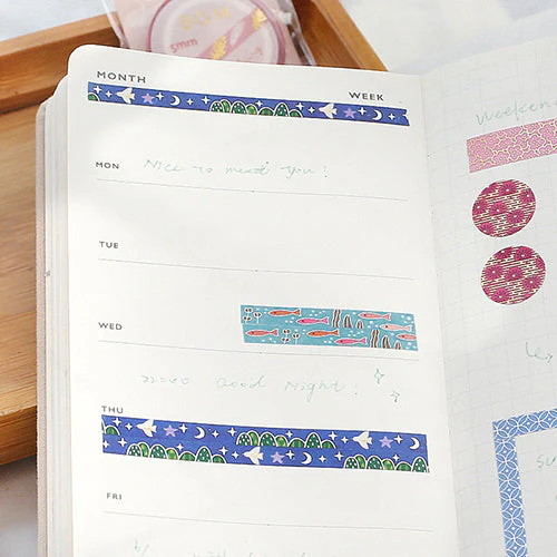 BGM Birds & Starry Sky Washi Masking Tape BM-LSG120 - Image 5