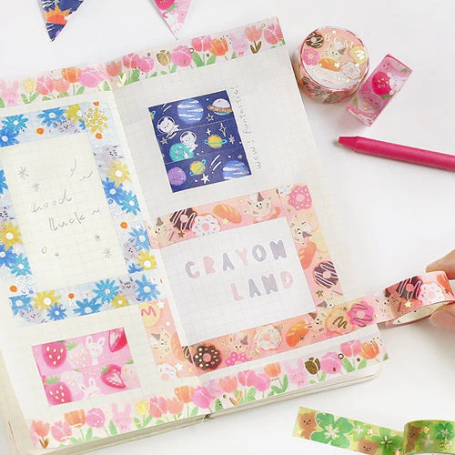 BGM Cat Cosmos Washi Masking Tape - Image 4