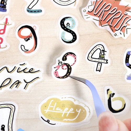 BGM Country of the Dwarves 45pcs Days Gold Foil 15 Designs Washi Masking Tape Material Sticker Flakes - Image 3