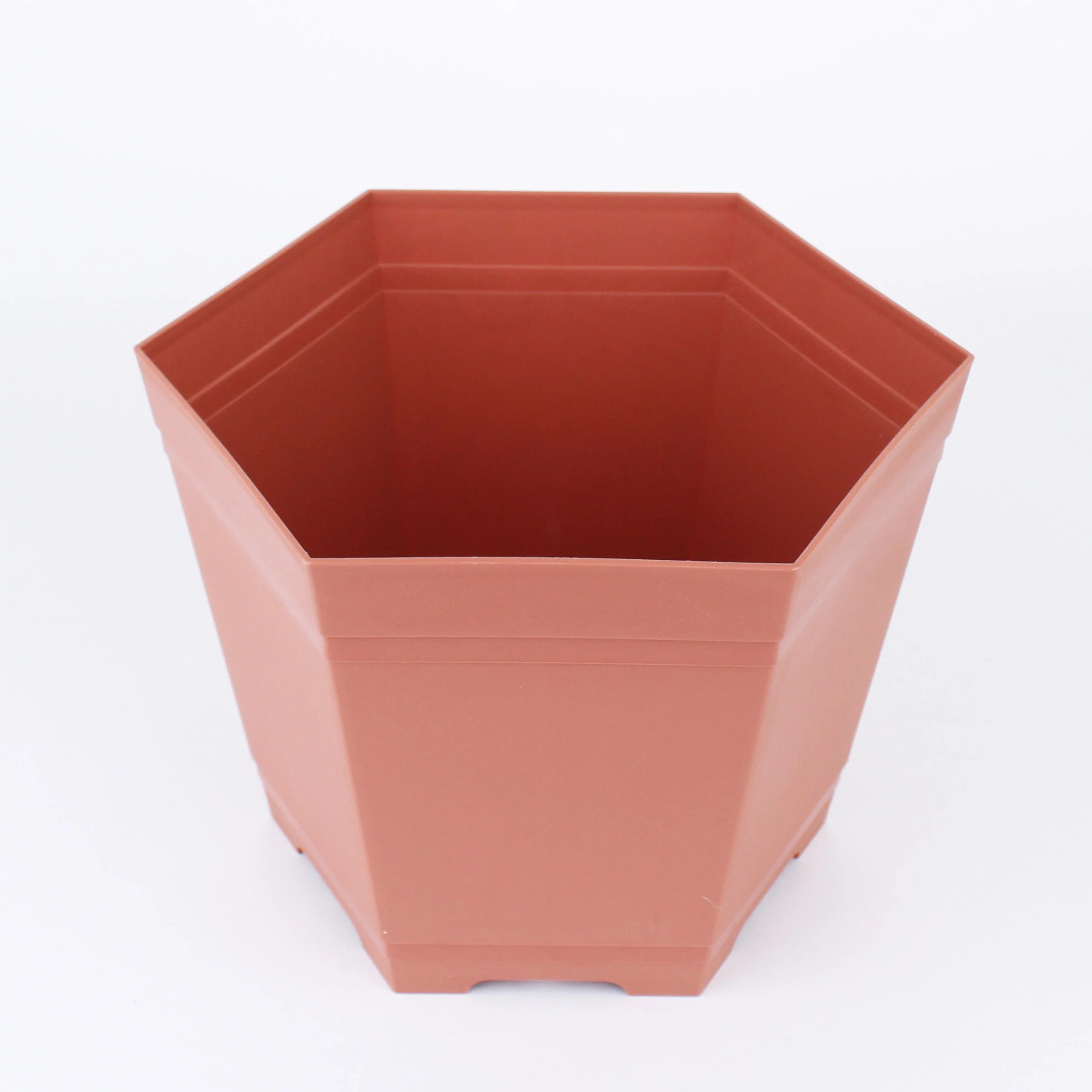 Brown Hexagonal Flower Pot - Image 2