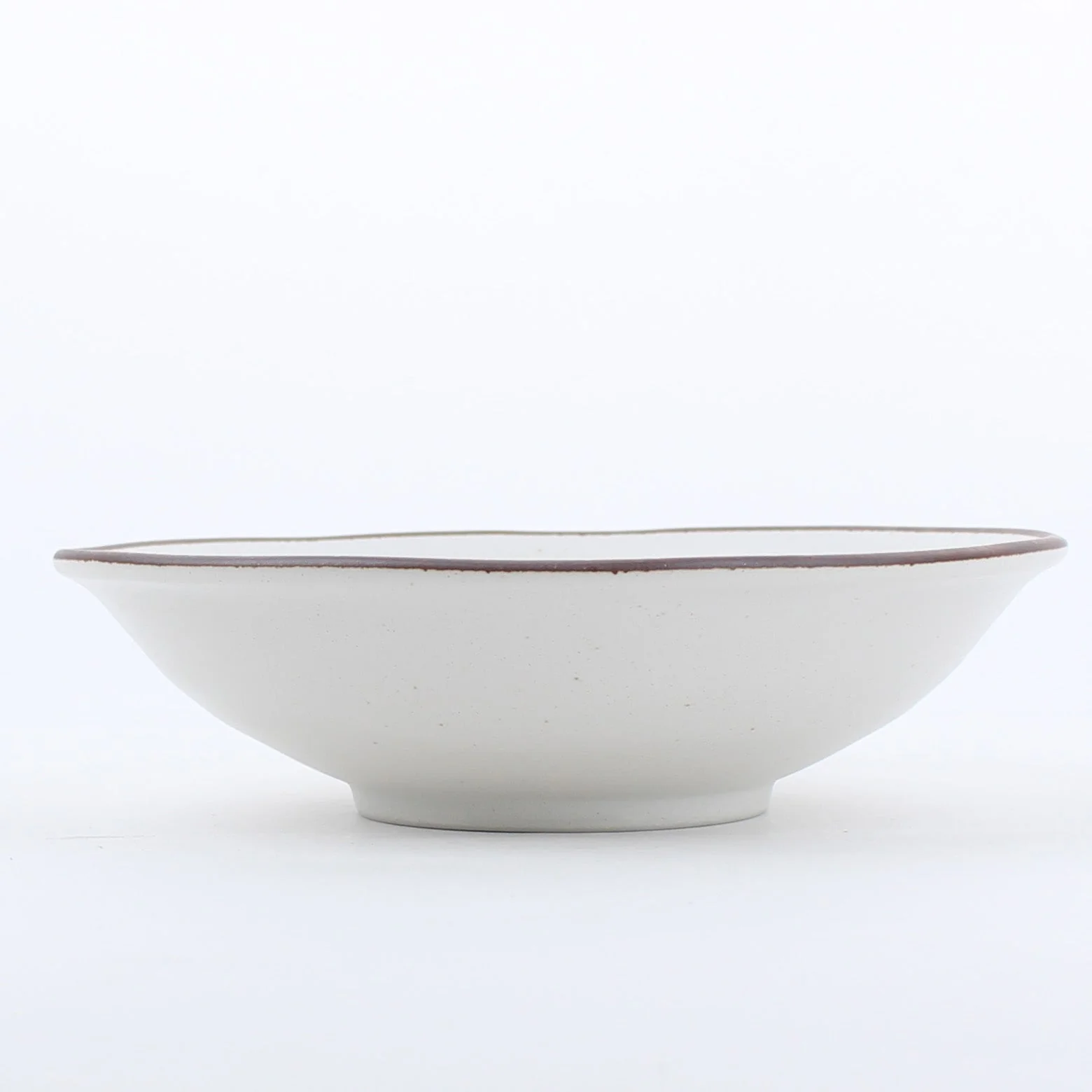 16.3cm Brown Rim Lightweight Shallow Bowl - Image 2