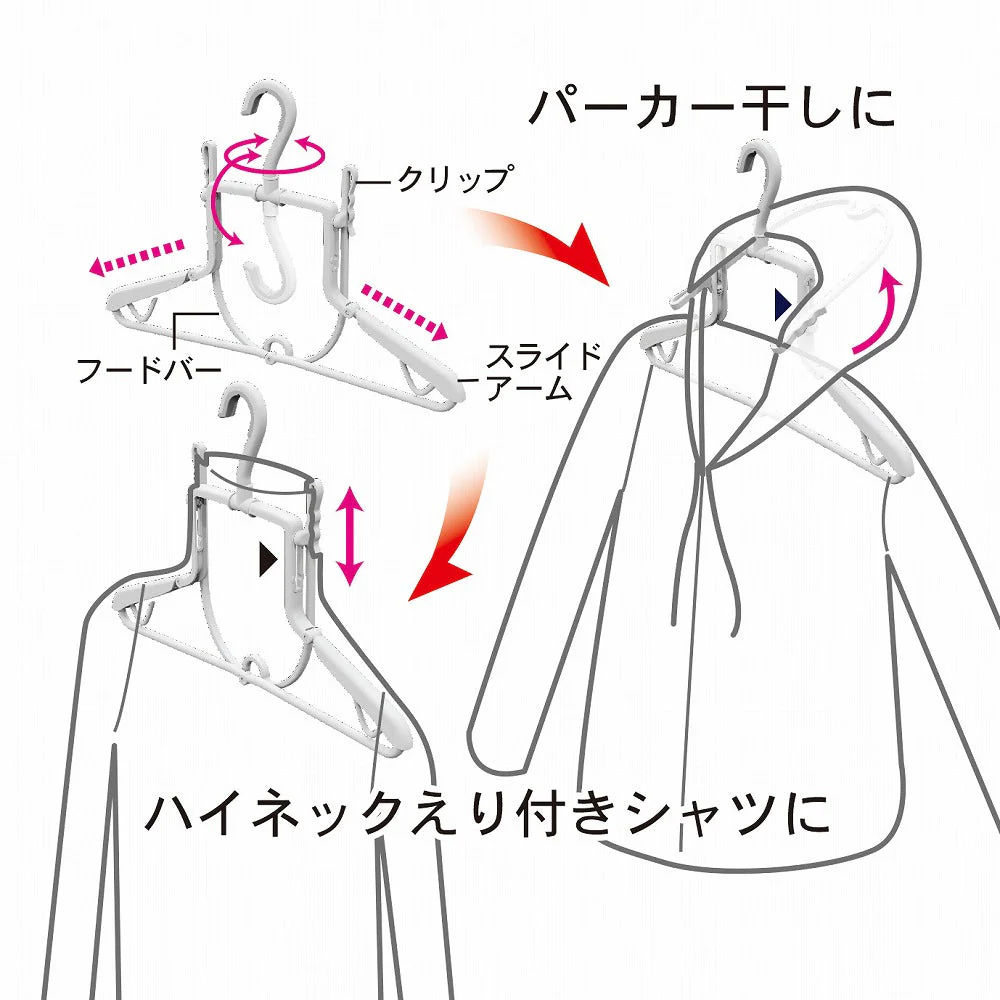 Kokubo Foldable Clothes Hanger For High Neck Top & Hoodie - Image 3