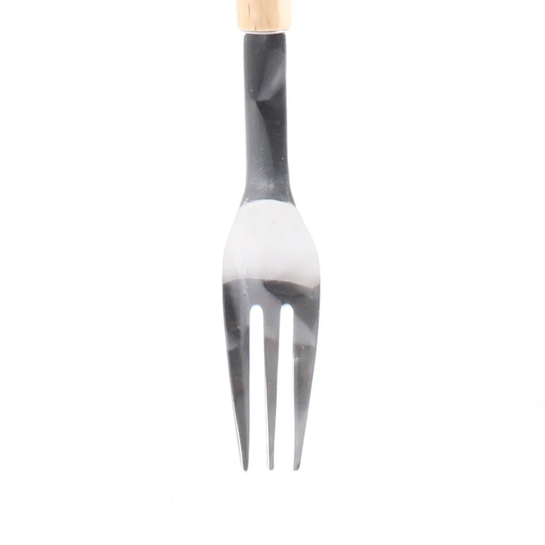 Stainless Steel Dessert Fork with Wooden Handle(16cm) - Image 2