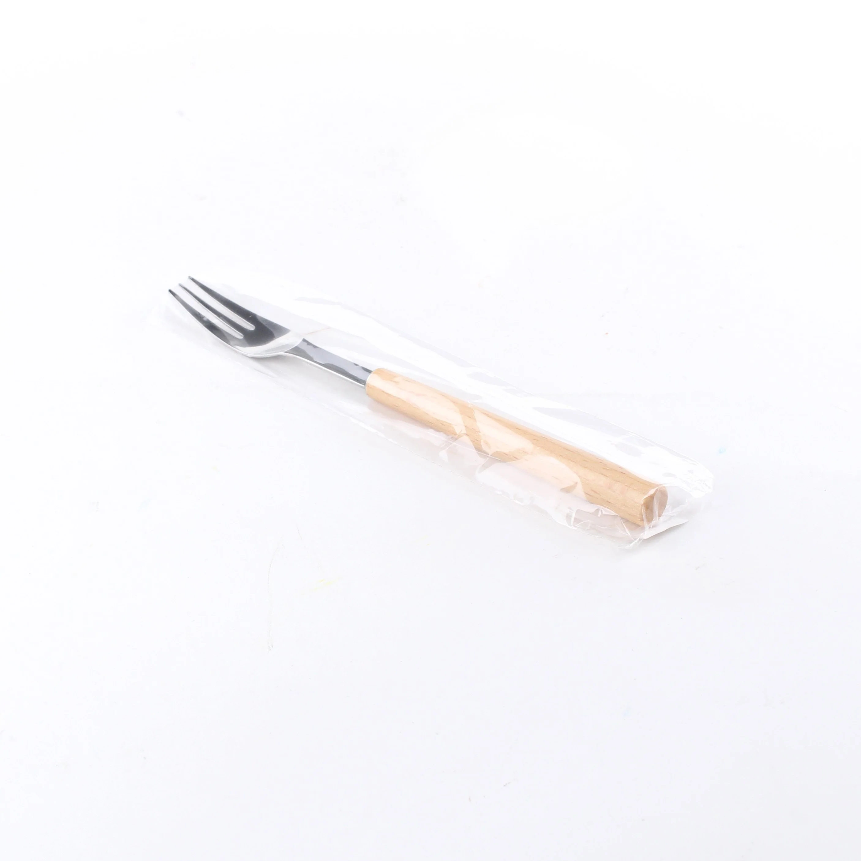 Stainless Steel Dessert Fork with Wooden Handle(16cm) - Image 3