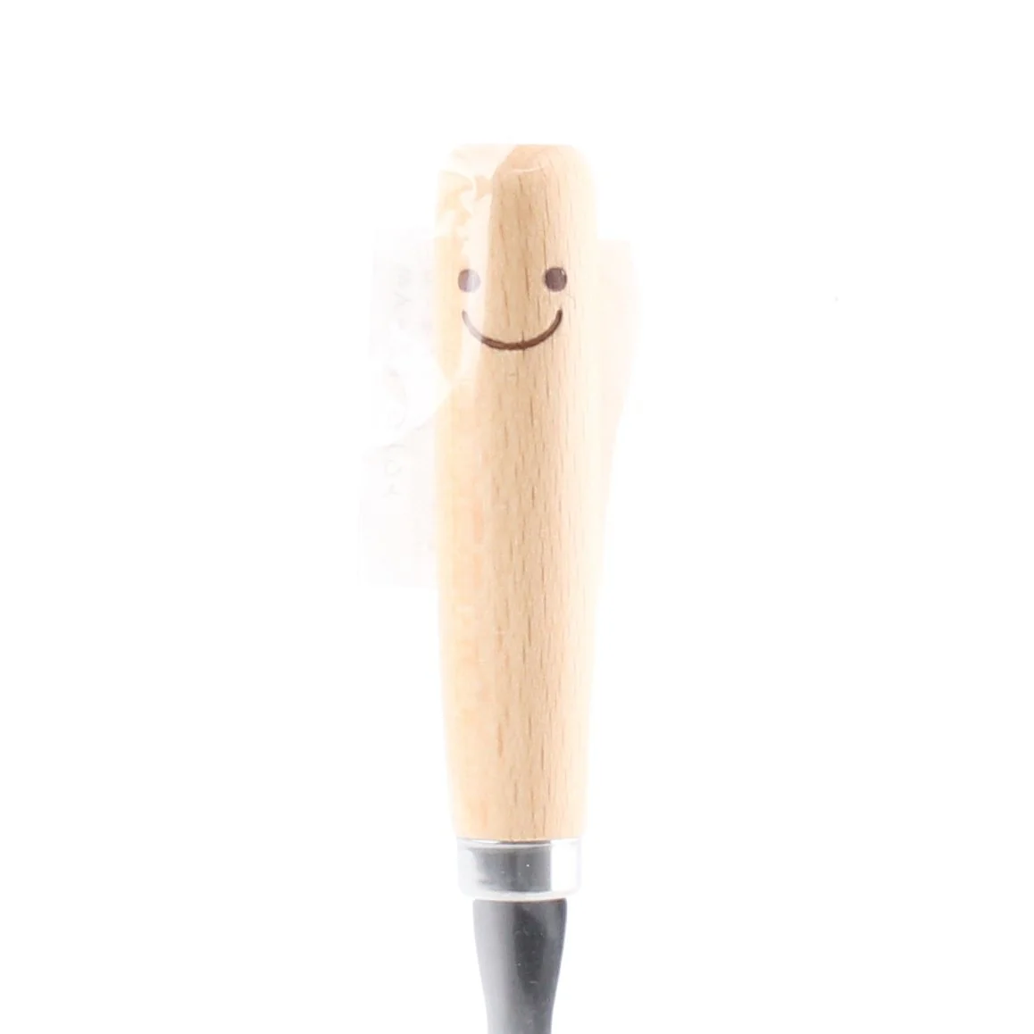 Stainless Steel Dessert Fork with Wooden Handle (Smile/13.6cm) - Image 2