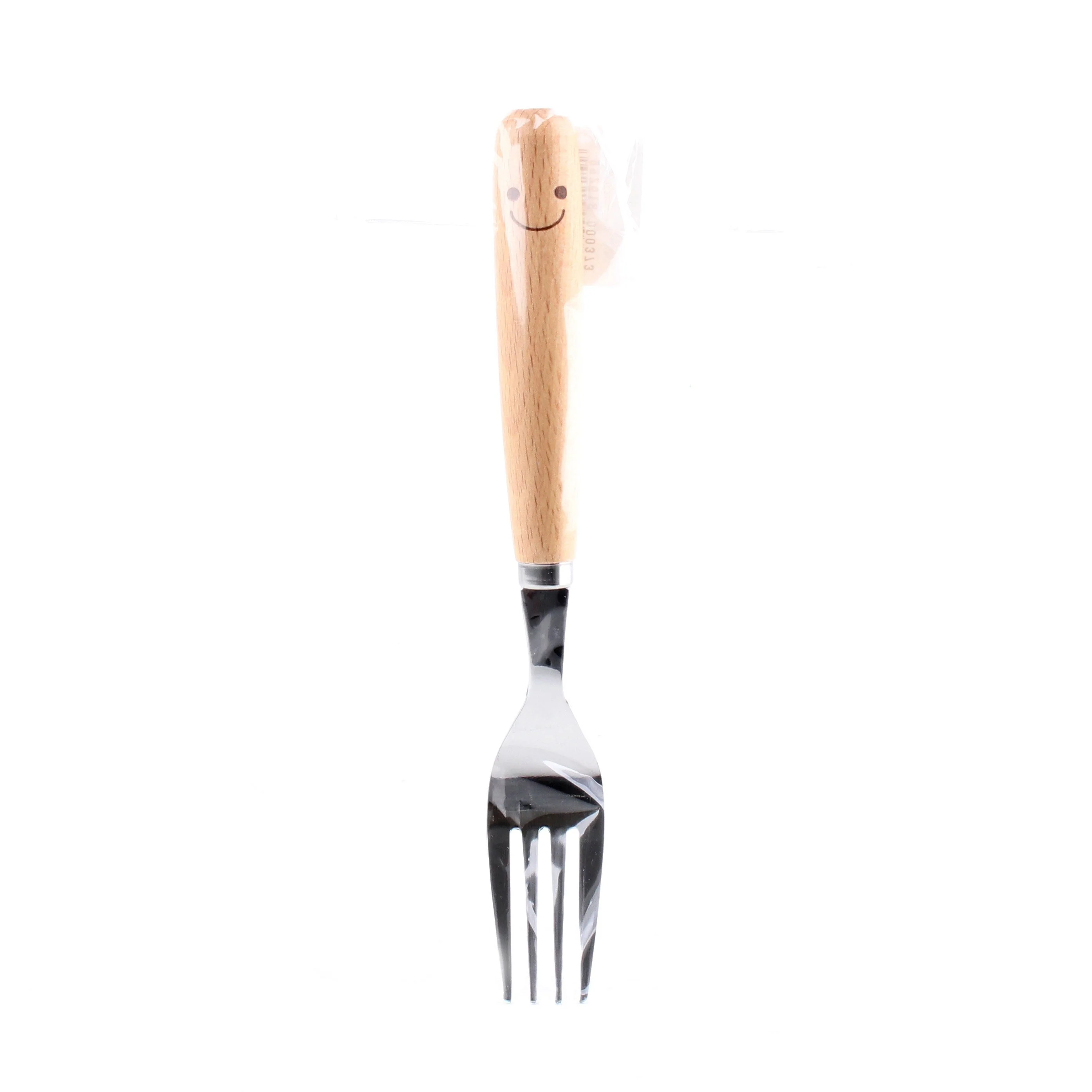 Smile Stainless Steel Dessert Fork with Wooden Handle 17.6cm