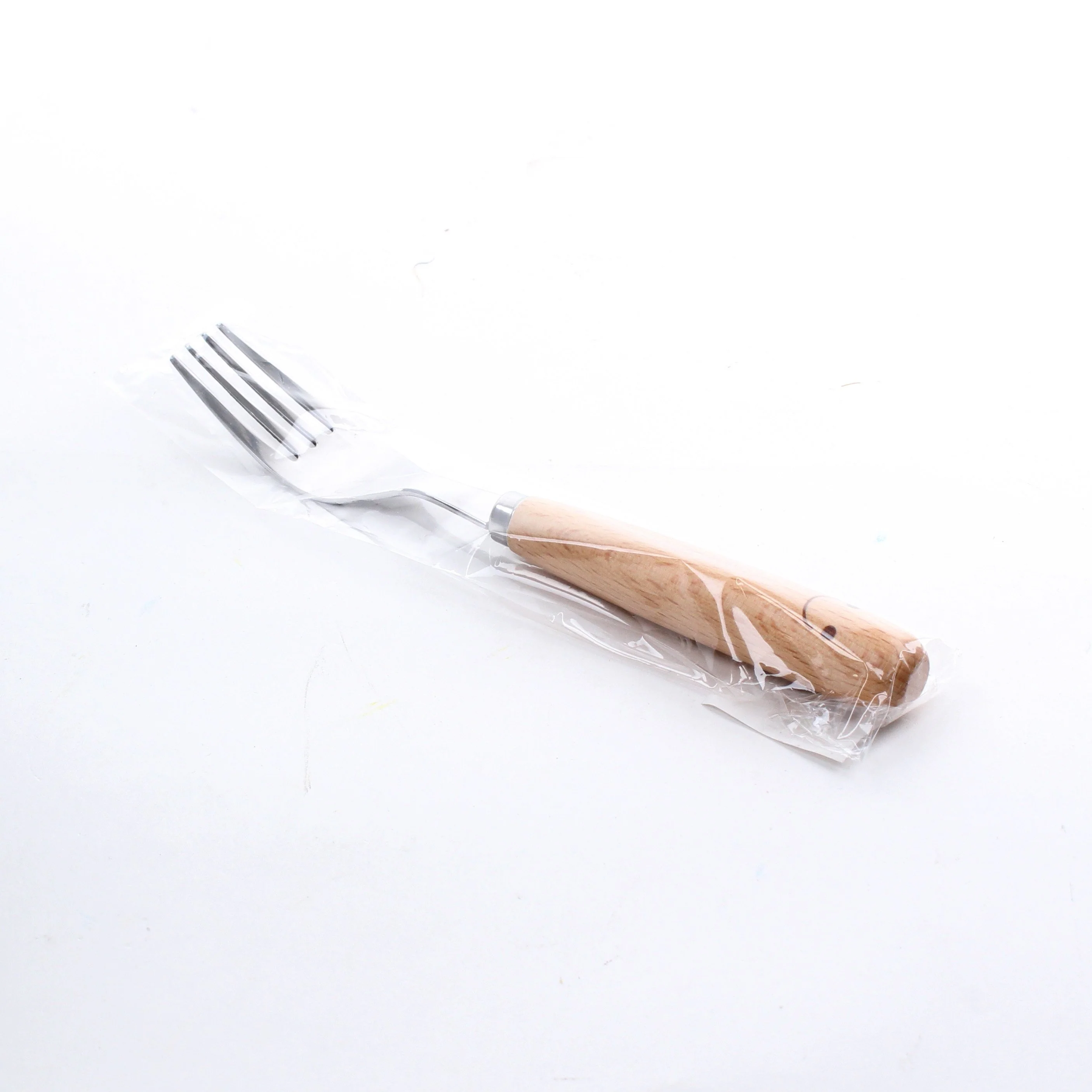 Smile Stainless Steel Dessert Fork with Wooden Handle 17.6cm - Image 3