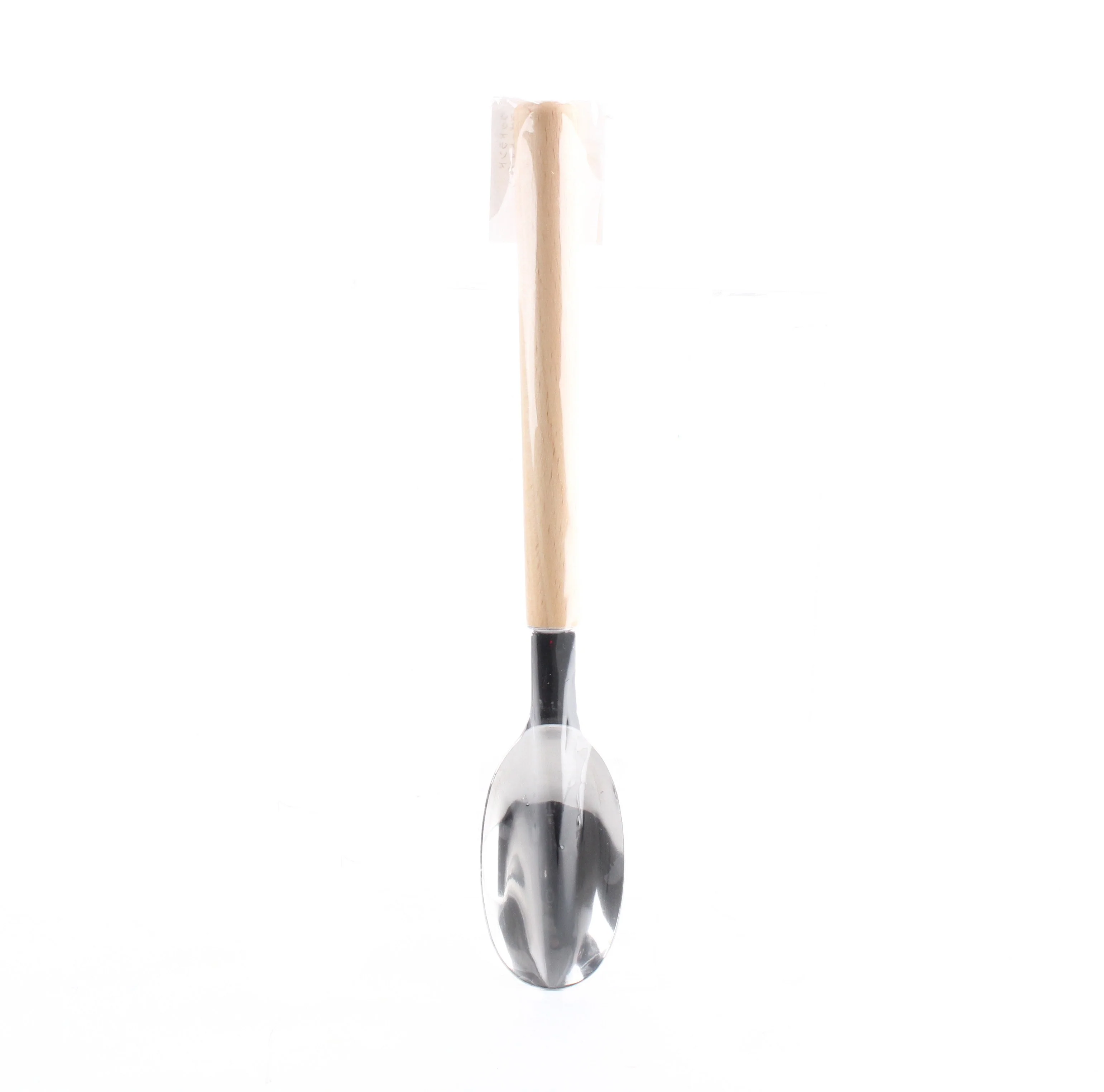 Stainless Steel Dessert Spoon with Wooden Handle 19.3cm