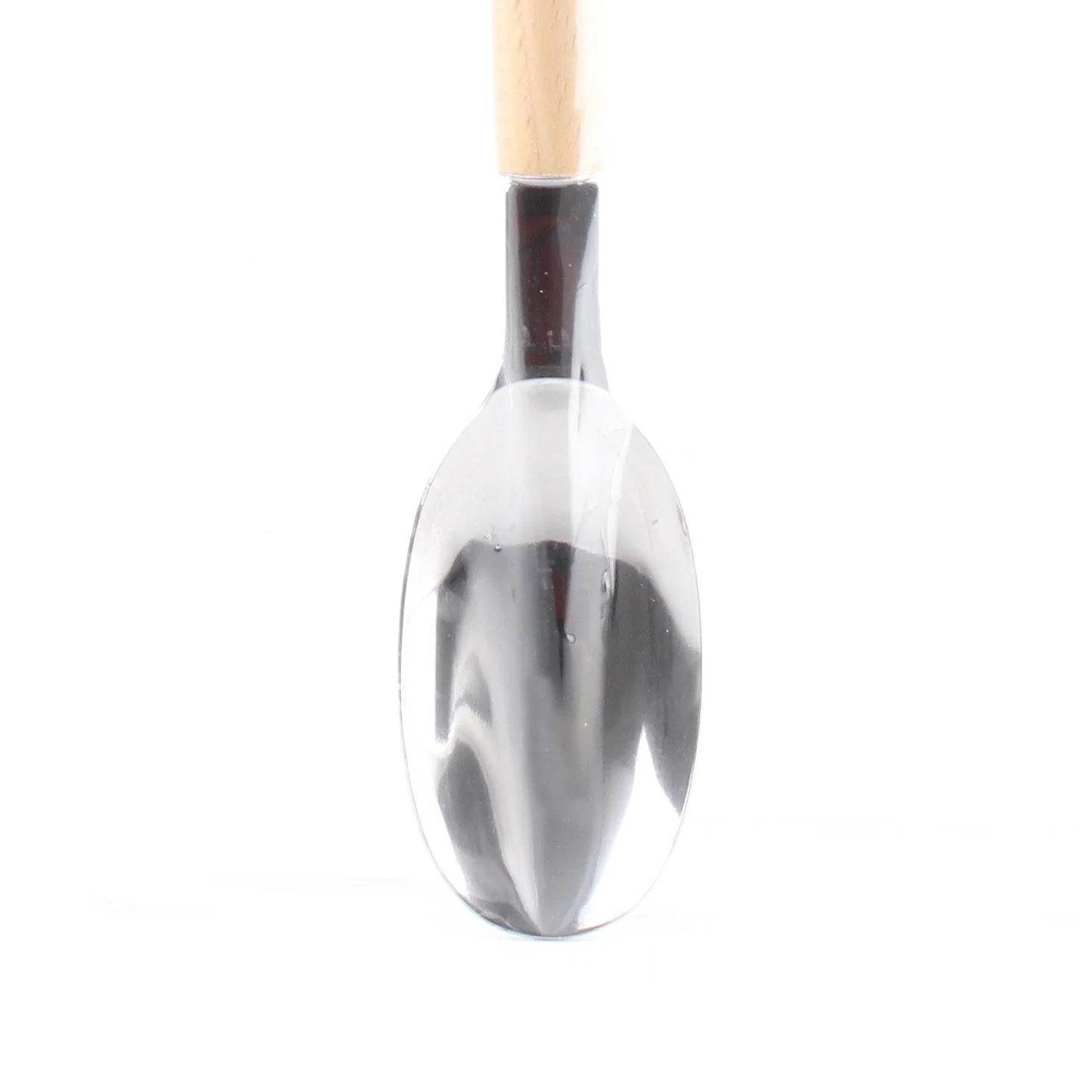 Stainless Steel Dessert Spoon with Wooden Handle 19.3cm - Image 2