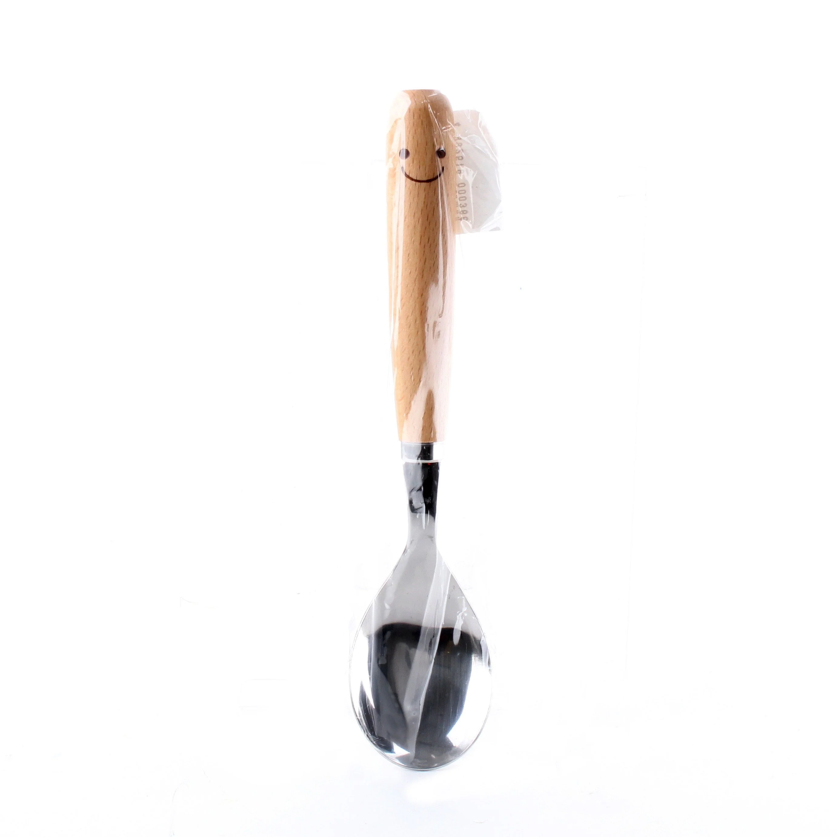 Smile Stainless Steel Dessert Spoon with Wooden Handle 17.4cm
