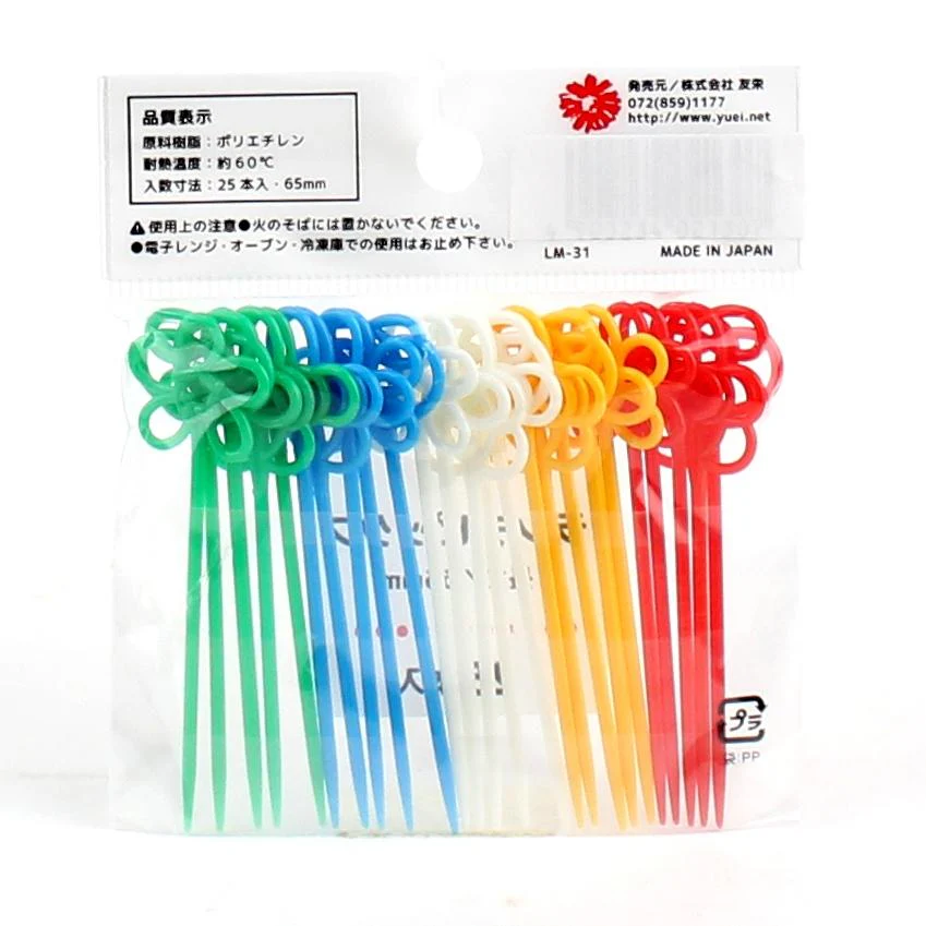 Food Picks (Flower/5xCol/2x6.4x0.2cm (25pcs)) - Image 2