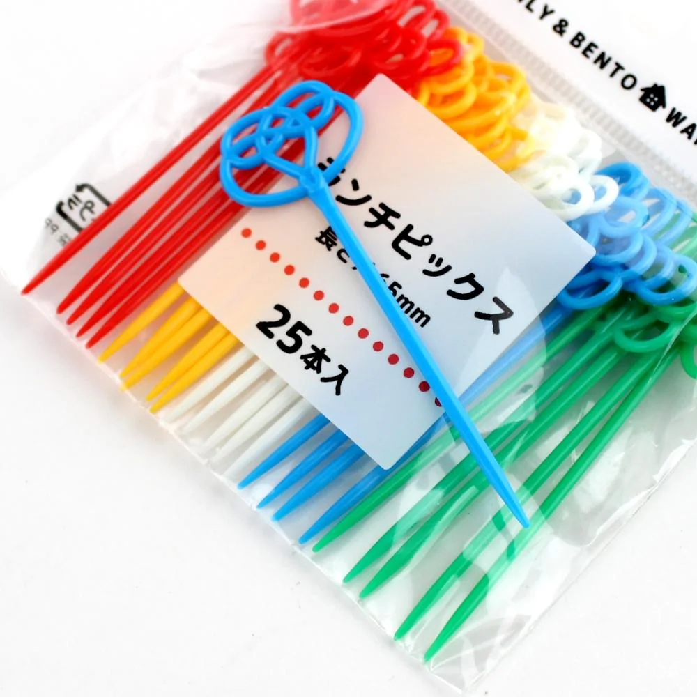 Food Picks (Flower/5xCol/2x6.4x0.2cm (25pcs)) - Image 3