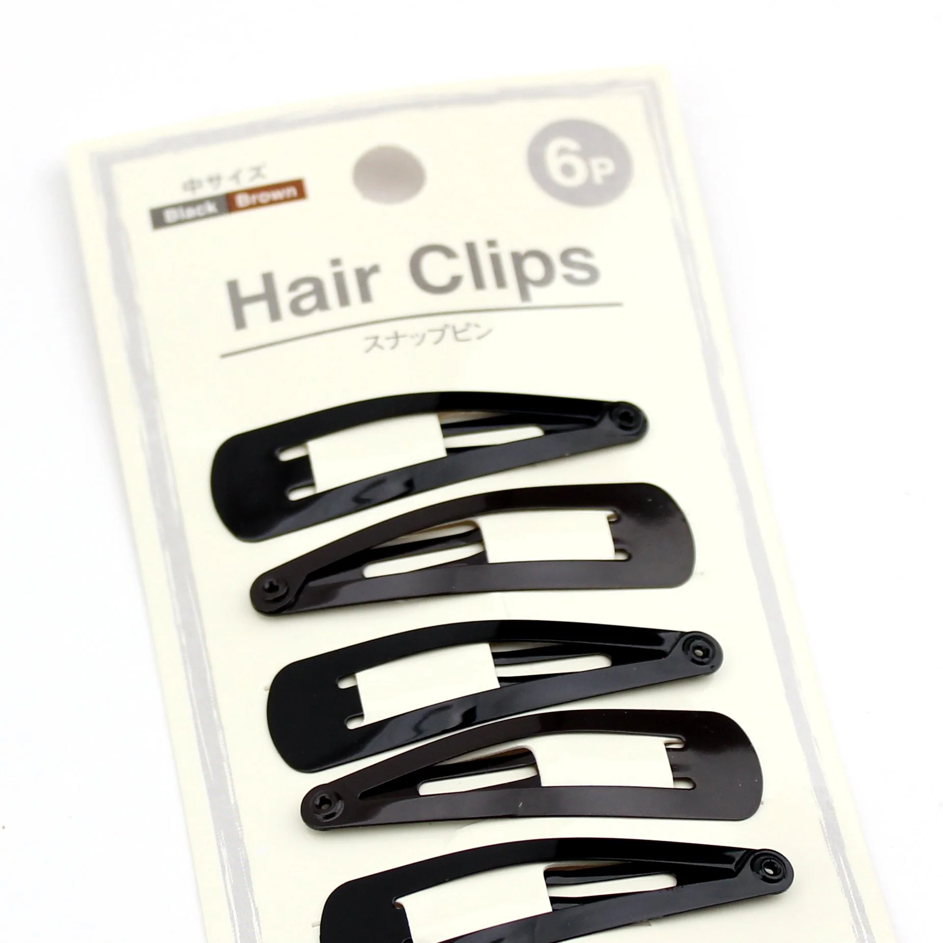 Hair Clips (BK/BN/6pcs) - Image 3