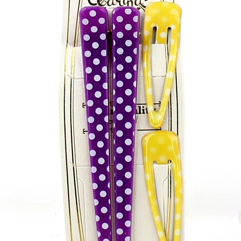 Hair Clips (Polka Dots/4pcs) - Image 2