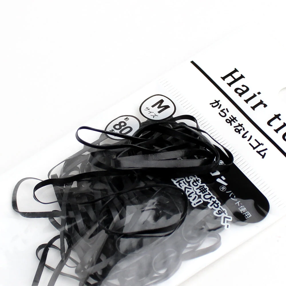 Hair Ties (Tangle Free/BK/2.3x2.3x0.2cm (80pcs)) - Image 3