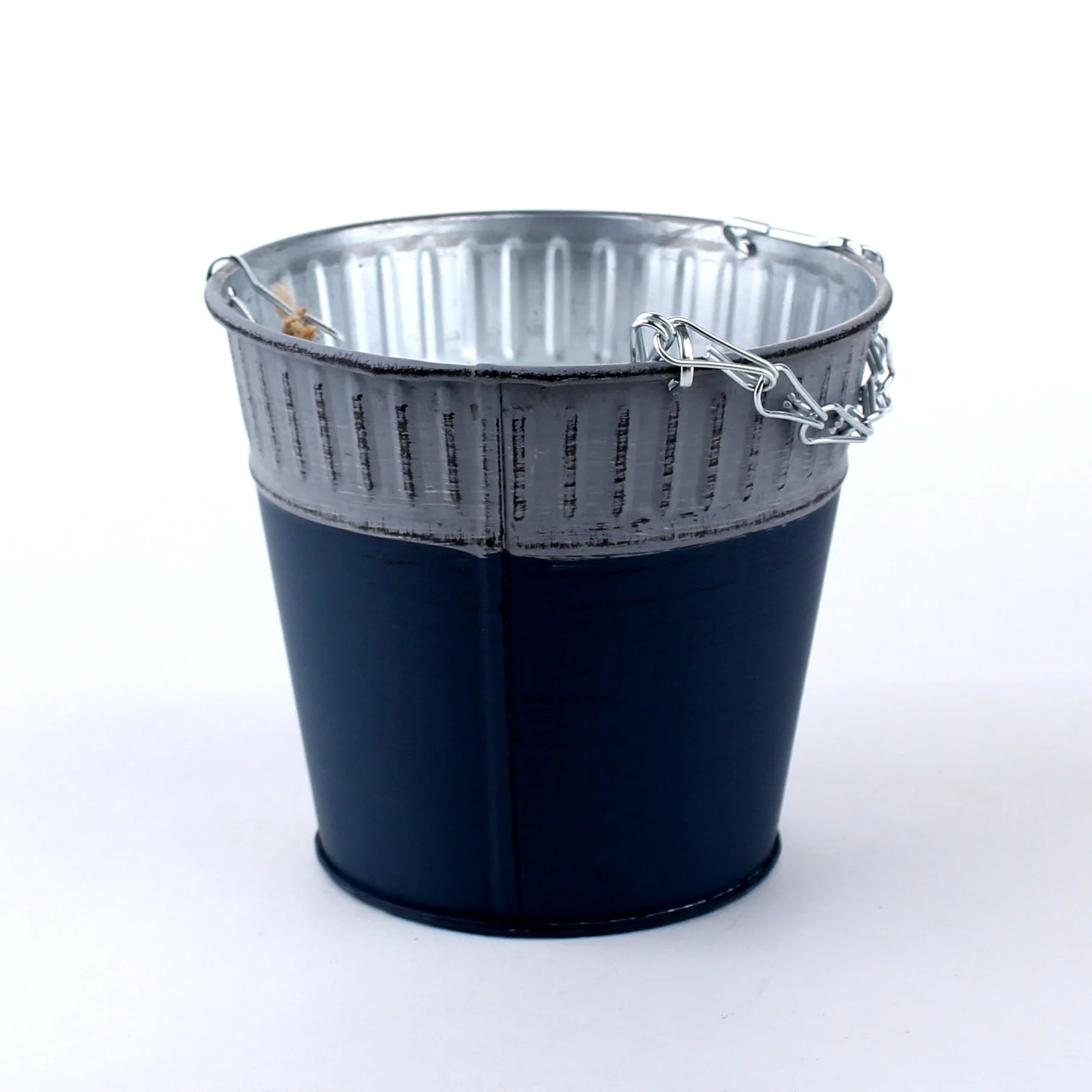 Hanging Tin Planter Pot (Grey) - Image 3