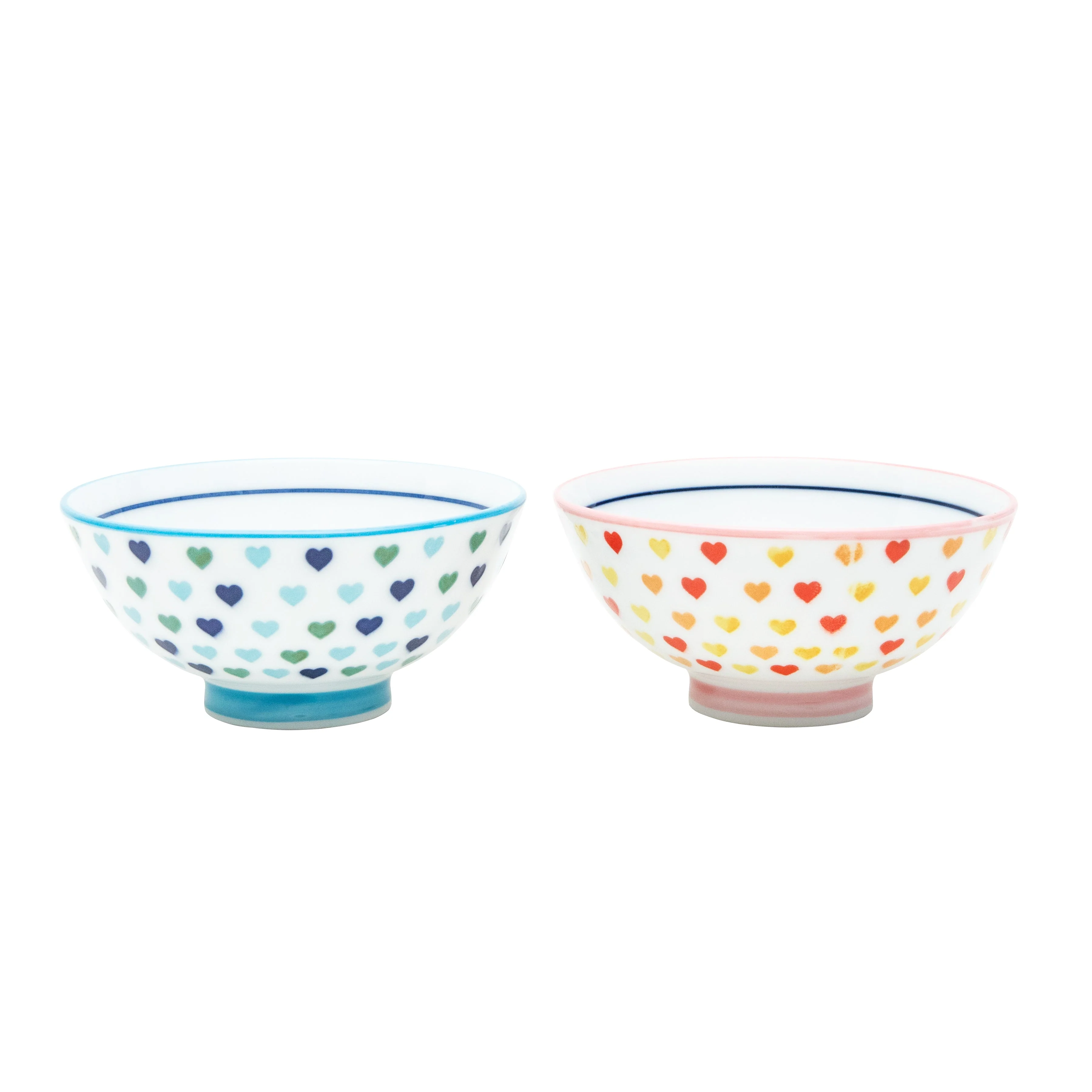 Hearts Porcelain Rice Bowl dia.10.5cm S (2 Color Options)
