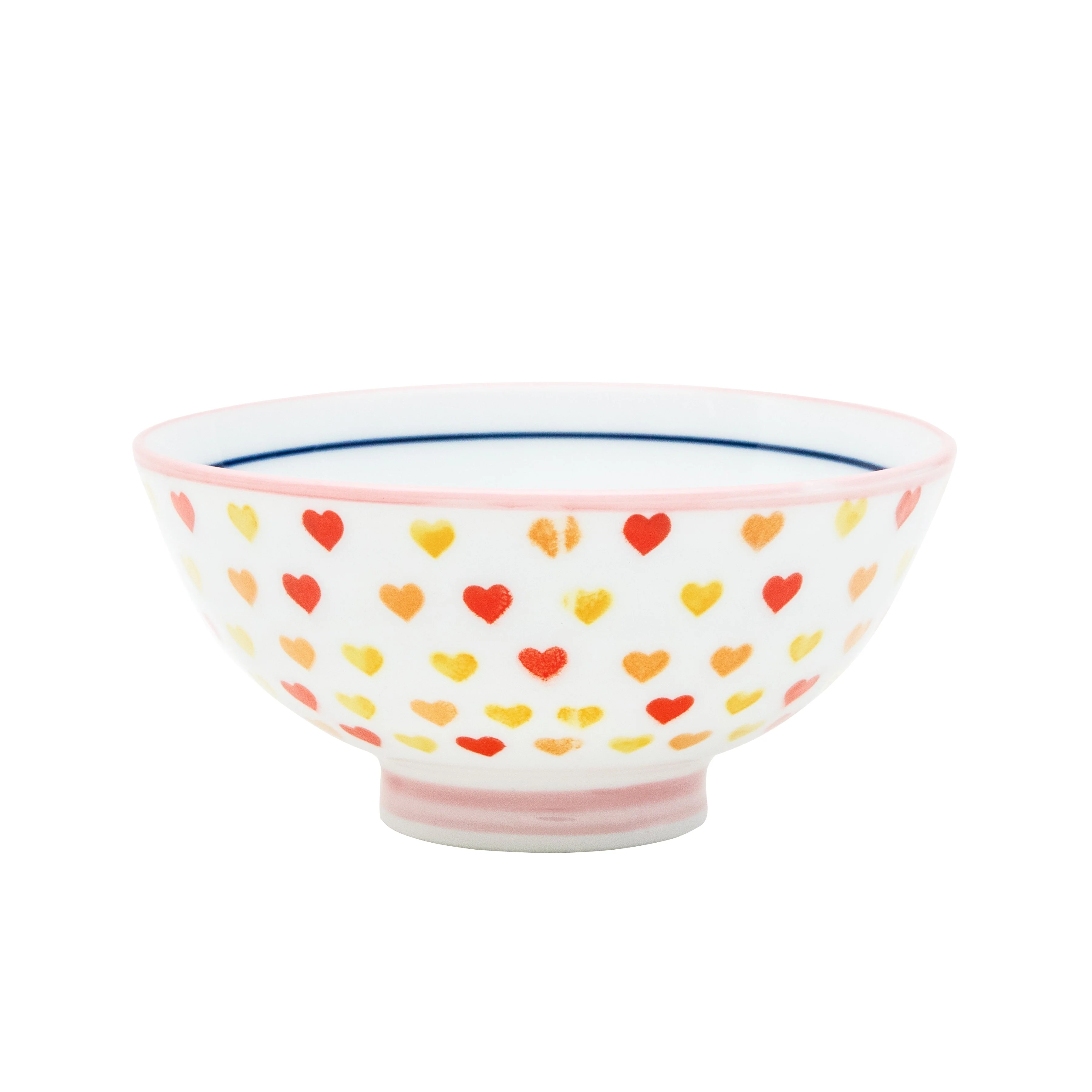 Hearts Porcelain Rice Bowl dia.10.5cm S (2 Color Options) - Image 3