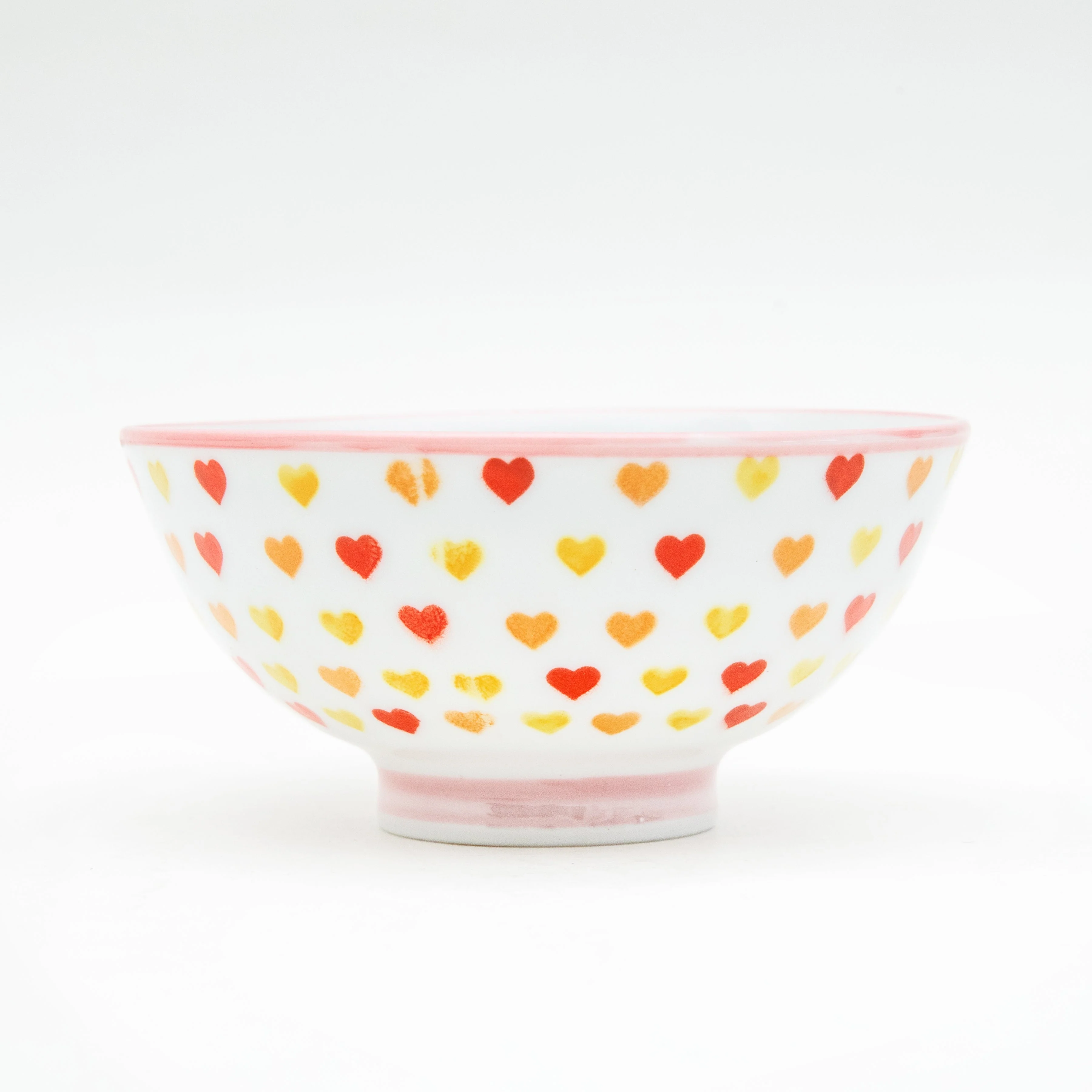Hearts Porcelain Rice Bowl dia.10.5cm S (2 Color Options) - Image 4