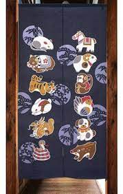 Japanese Style Long Chinese Zodiac Noren Curtain - Image 2