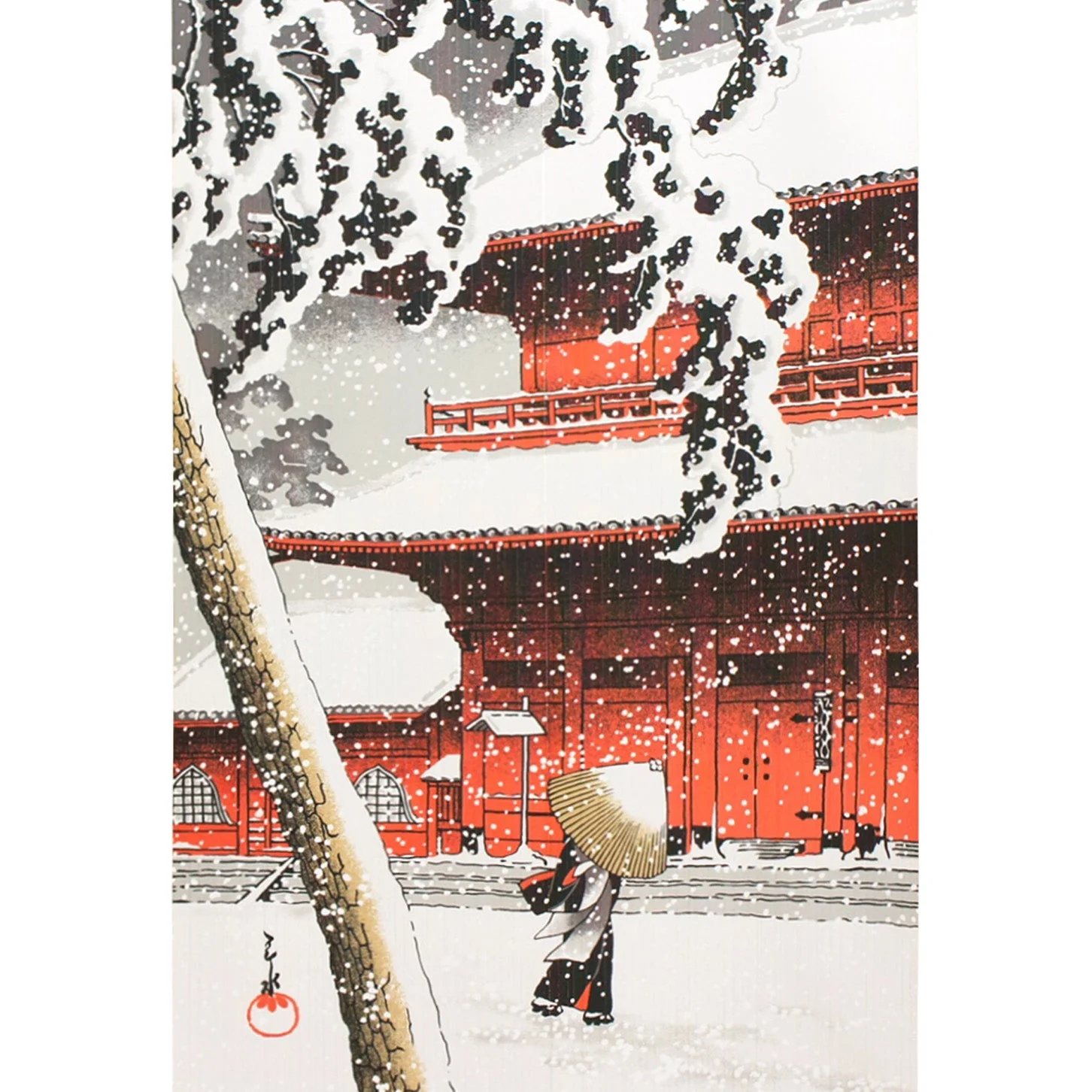 Japanese Style Winter Landscape Noren Curtain - Image 2