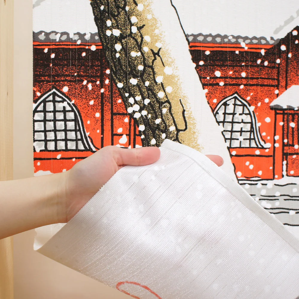 Japanese Style Winter Landscape Noren Curtain - Image 3