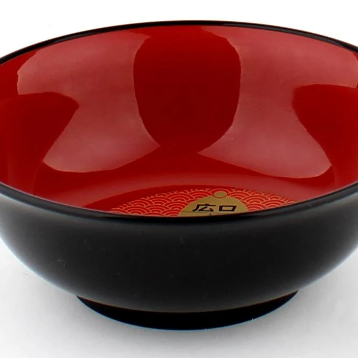 14.6cm Black & Red Lacquer Bowl - Image 2