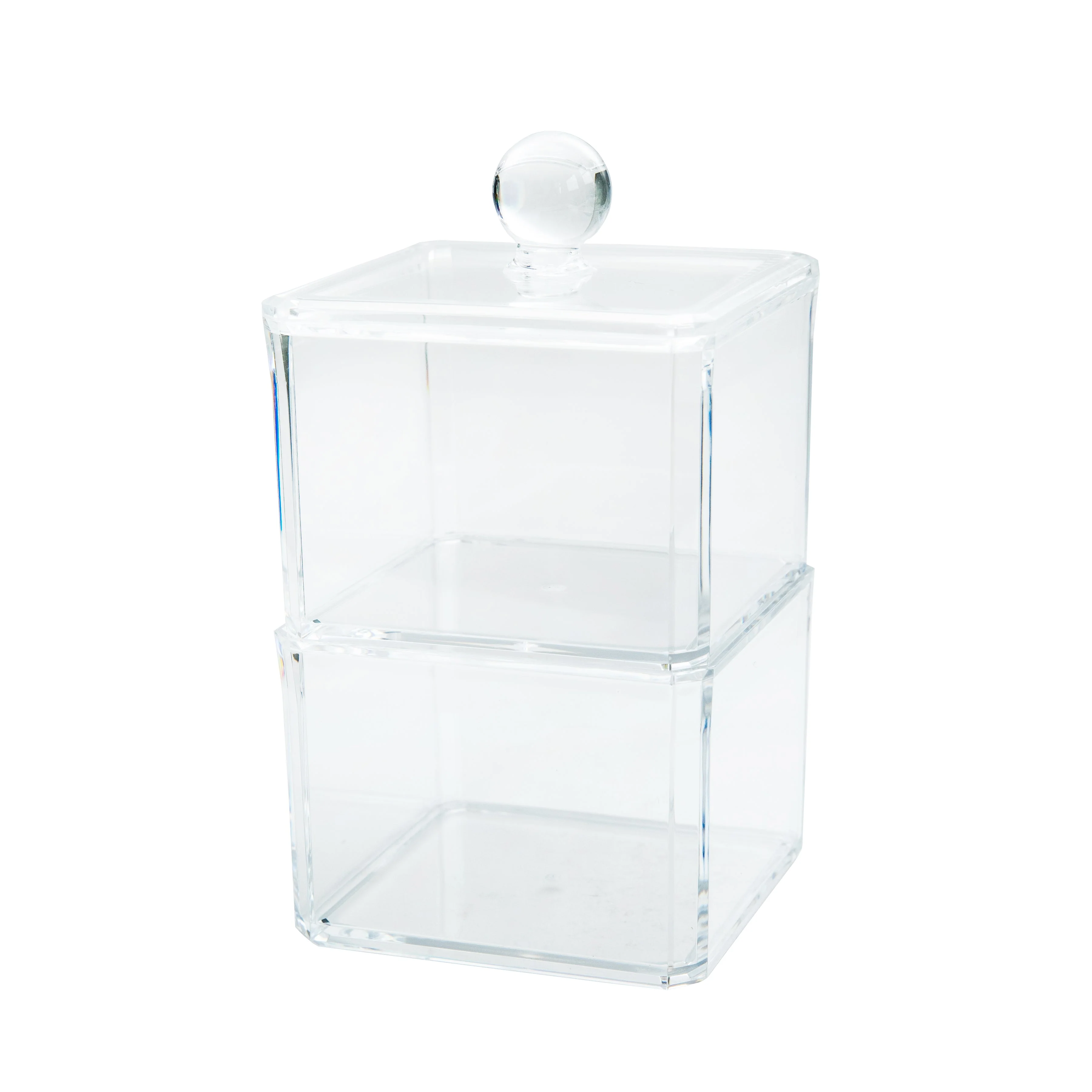Clear 2-Drawer Cosmetic Organizer with Lid