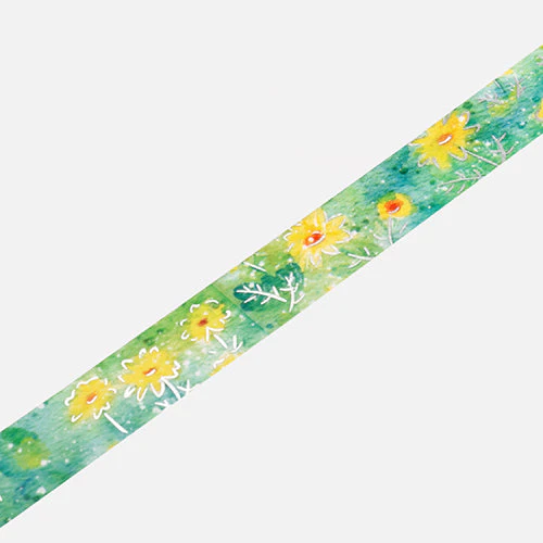 BGM Foil Stamping Washi Masking Tape (Watercolour Flower: Daisy) - Image 2