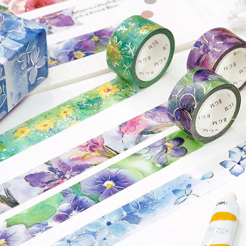 BGM Foil Stamping Washi Masking Tape (Watercolour Flower: Rose) - Image 6