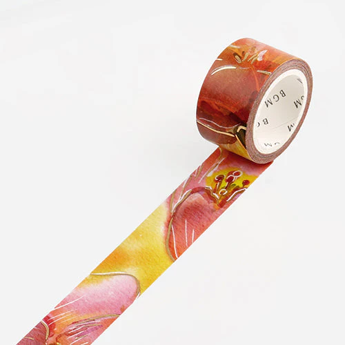BGM Foil Stamping Washi Masking Tape (Watercolour Flower: Tulip) - Image 3