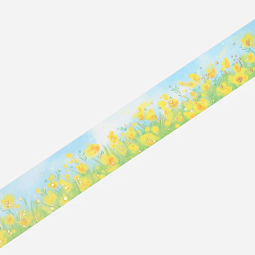 BGM Foil Stamping Yellow Flower Field Washi Masking Tape - Image 2