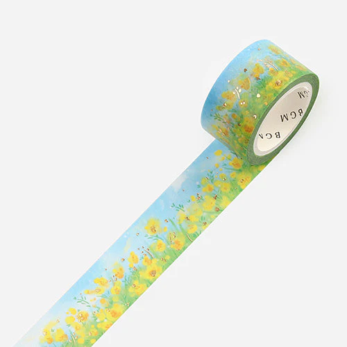 BGM Foil Stamping Yellow Flower Field Washi Masking Tape - Image 3