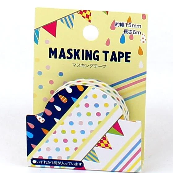 Colorful Polka Dot, Raindrop & Flag Washi Masking Tape - Image 2