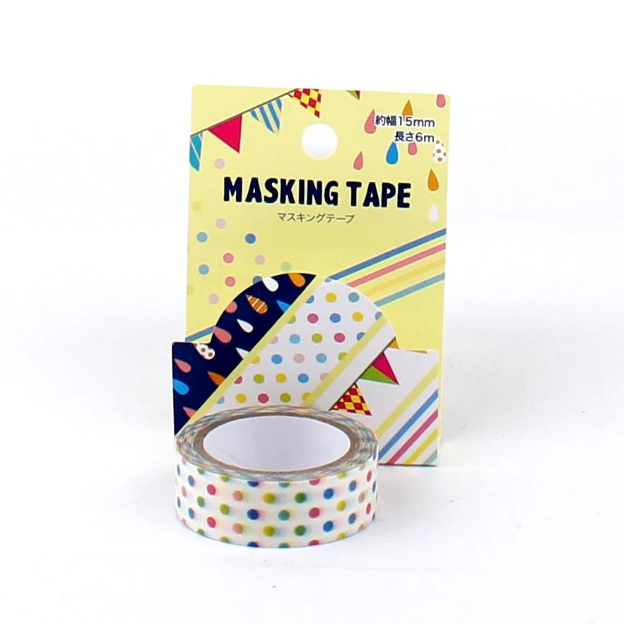 Colorful Polka Dot, Raindrop & Flag Washi Masking Tape - Image 3