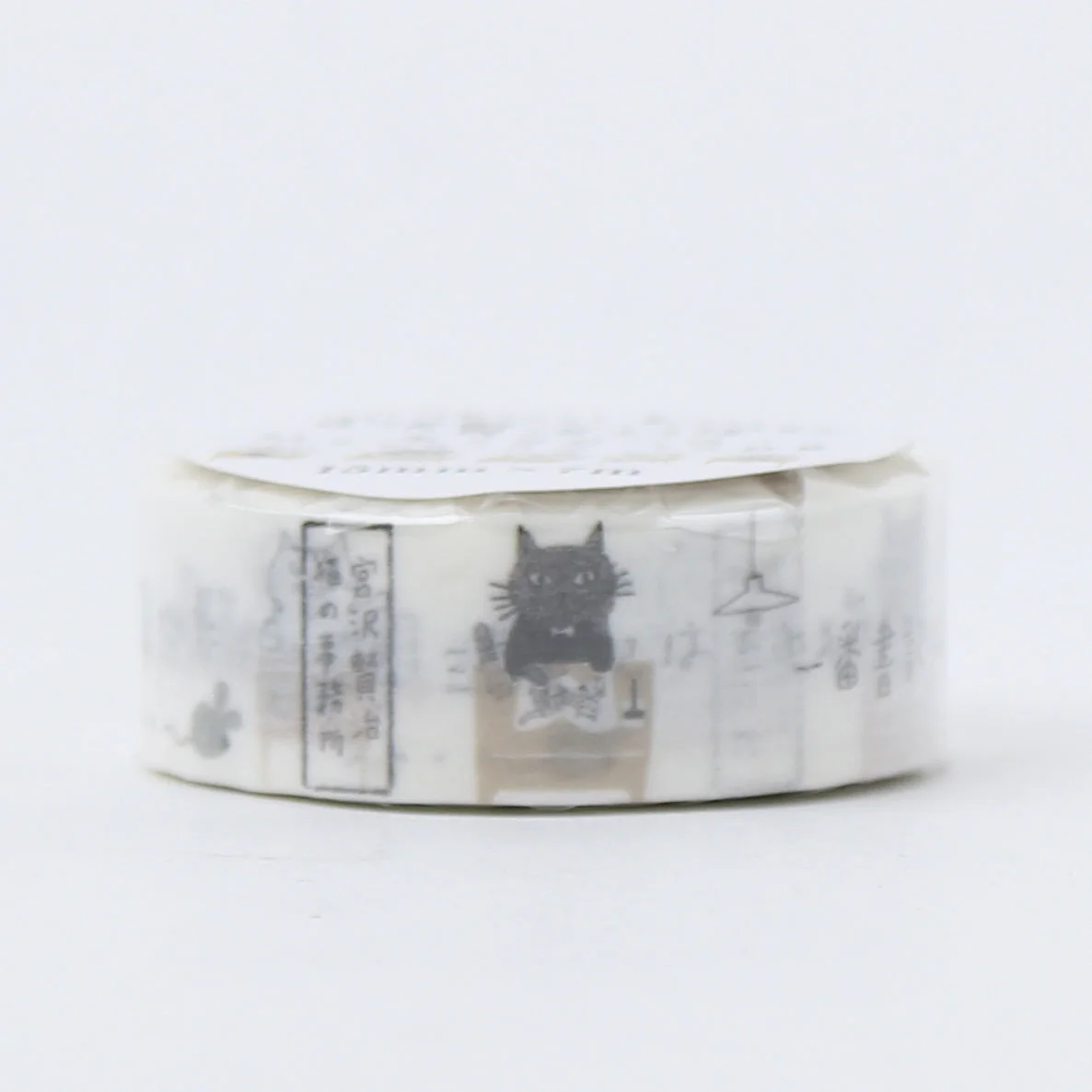 Seal-Do Shinzi Katoh Design Monochrome Miyazawa Kenji: The Cat Office Washi Masking Tape - Image 2